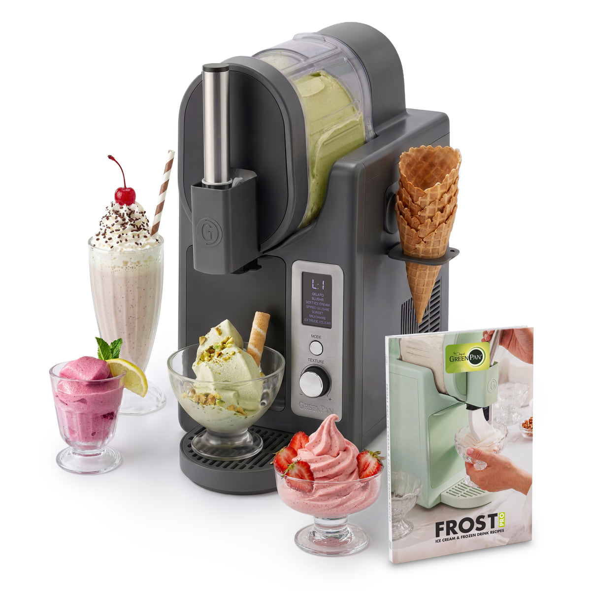 Frost Pro 16-in-1 Ice Cream, Gelato & Frozen Drink Maker — Licorice Black