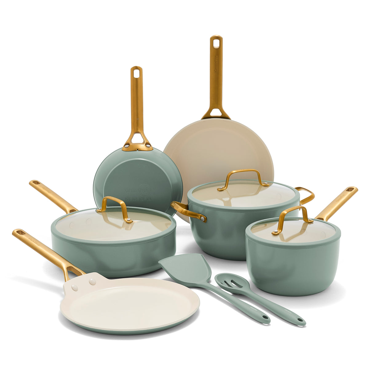 GreenPan Reserve Pro Ceramic Nonstick 11-Piece Cookware Set | Moss