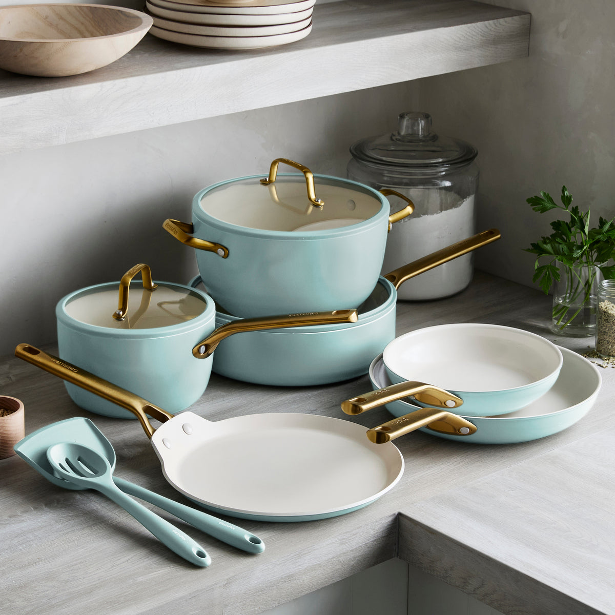 GreenPan Reserve Pro Ceramic Nonstick 11-Piece Cookware Set | Seaside
