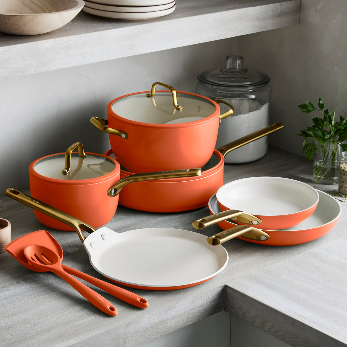 GreenPan Reserve Pro Ceramic Nonstick 11-Piece Cookware Set | Harvest