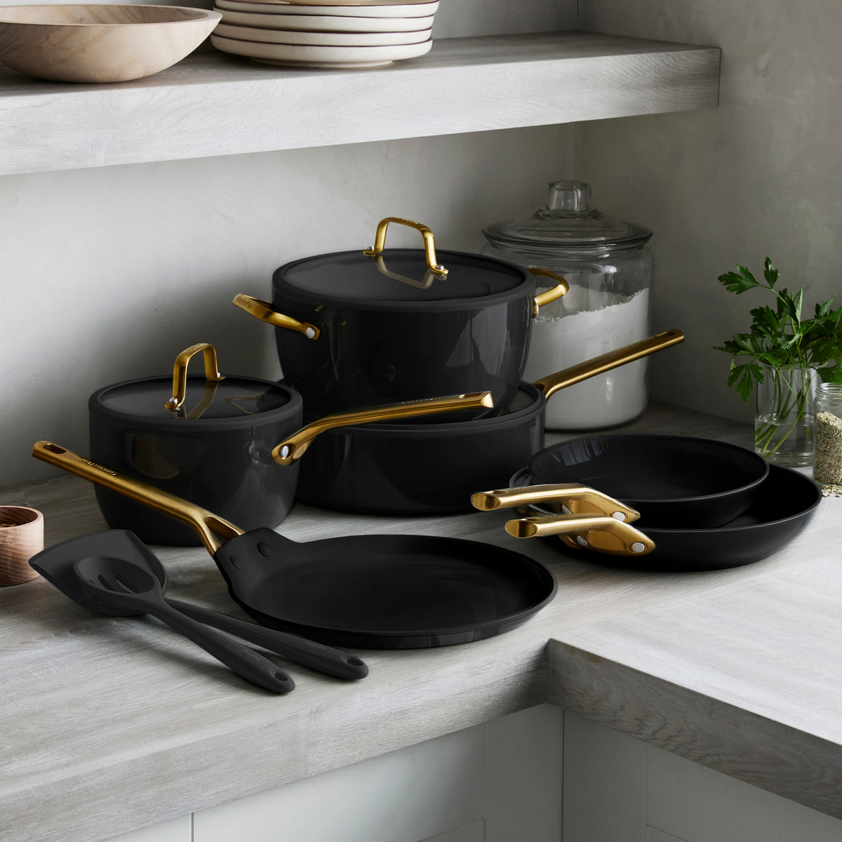 GreenPan Reserve Pro Ceramic Nonstick 11-Piece Cookware Set | Black