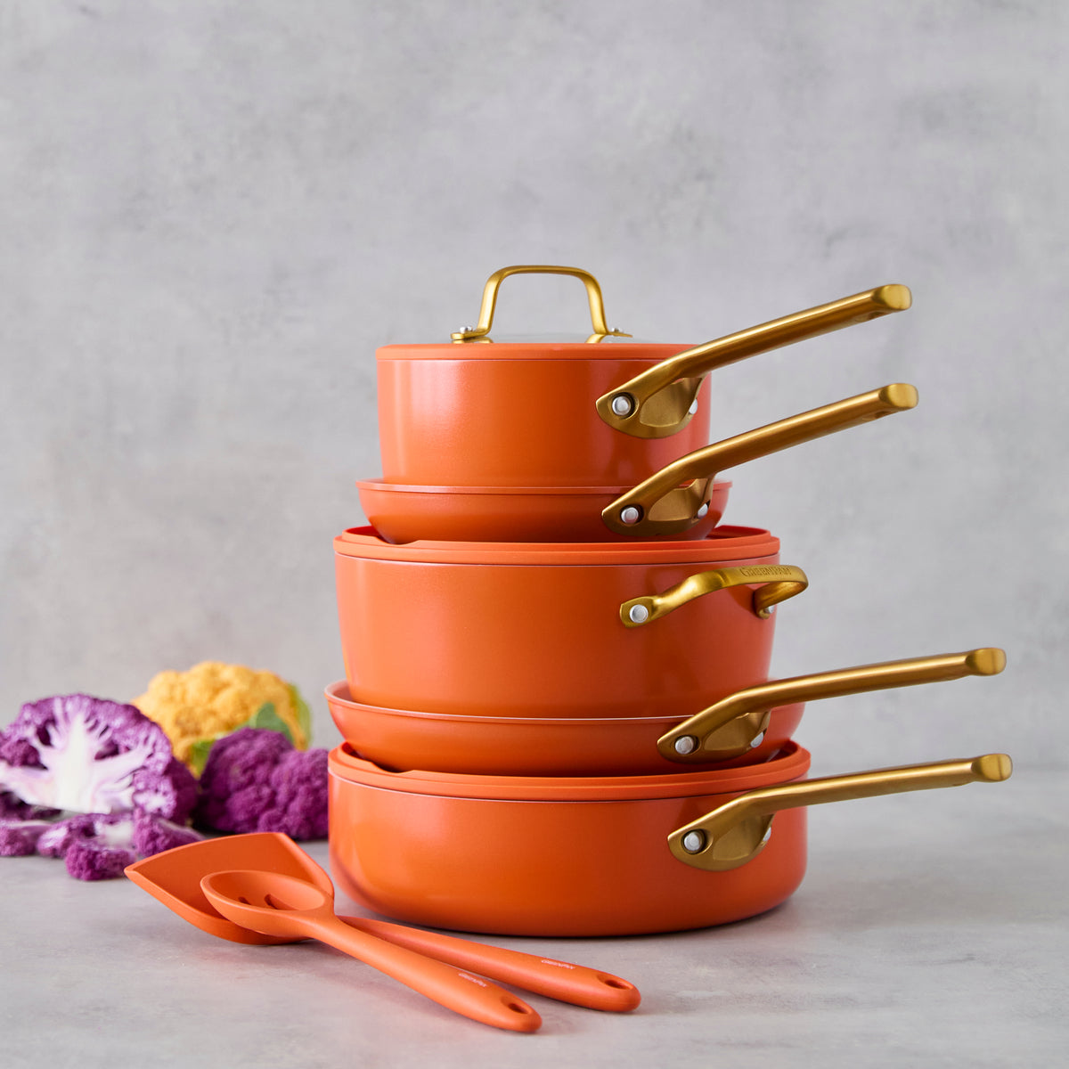 GreenPan Reserve Pro Ceramic Nonstick 11-Piece Cookware Set | Harvest