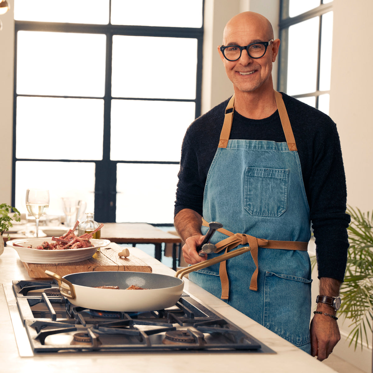 GreenPan Stanley Tucci™ Ceramic Nonstick 3-Piece Mini Set – Carrara White