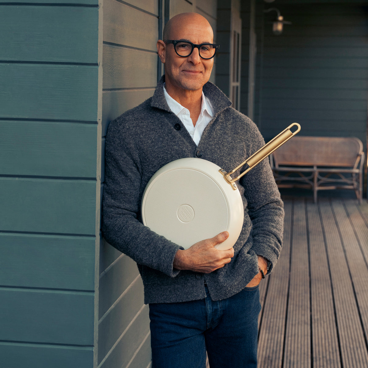 GreenPan Stanley Tucci™ Ceramic Nonstick 3-Piece Mini Set – Carrara White