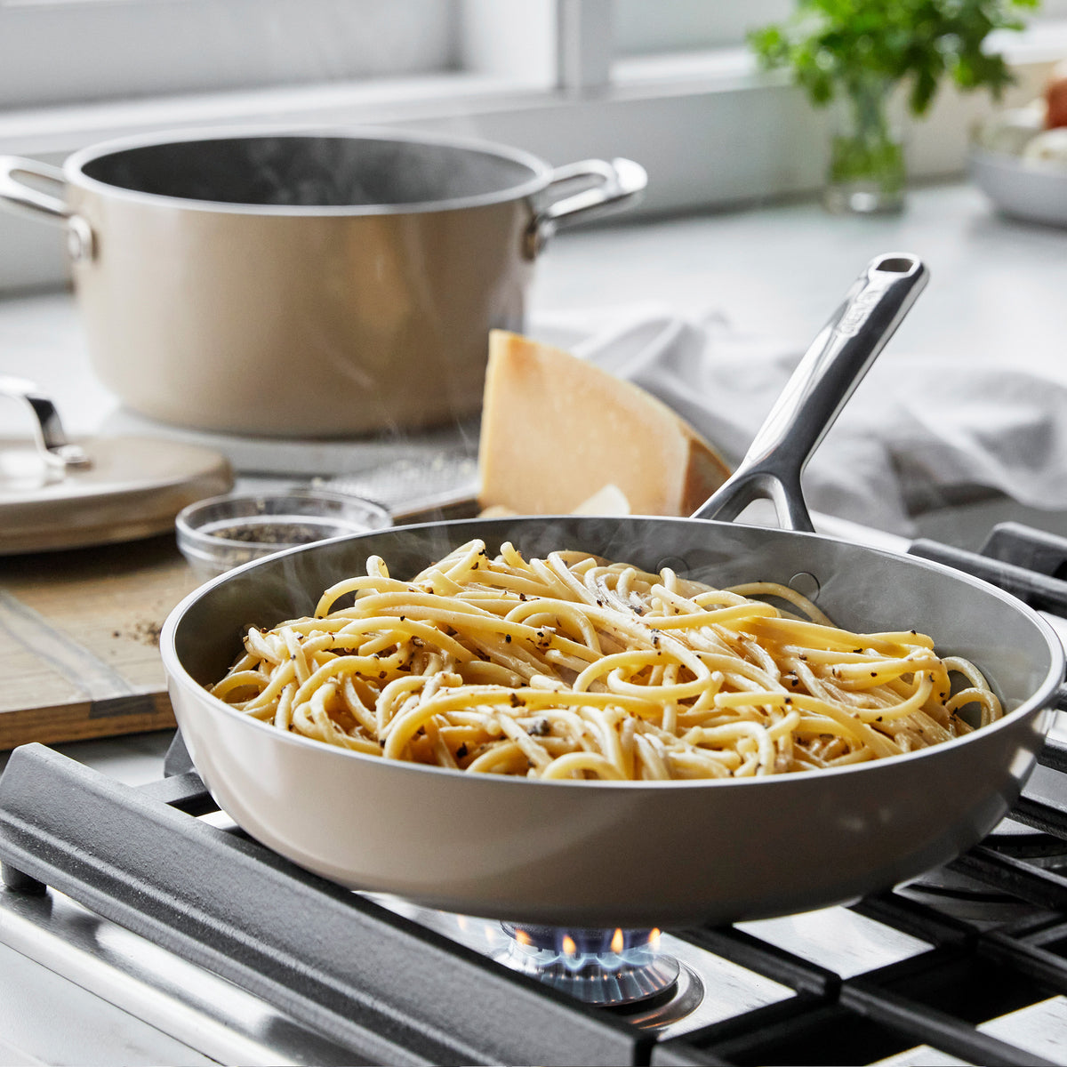 GreenPan GP5 11-Piece Ceramic Nonstick Cookware Set with Mirror Handles – Taupe