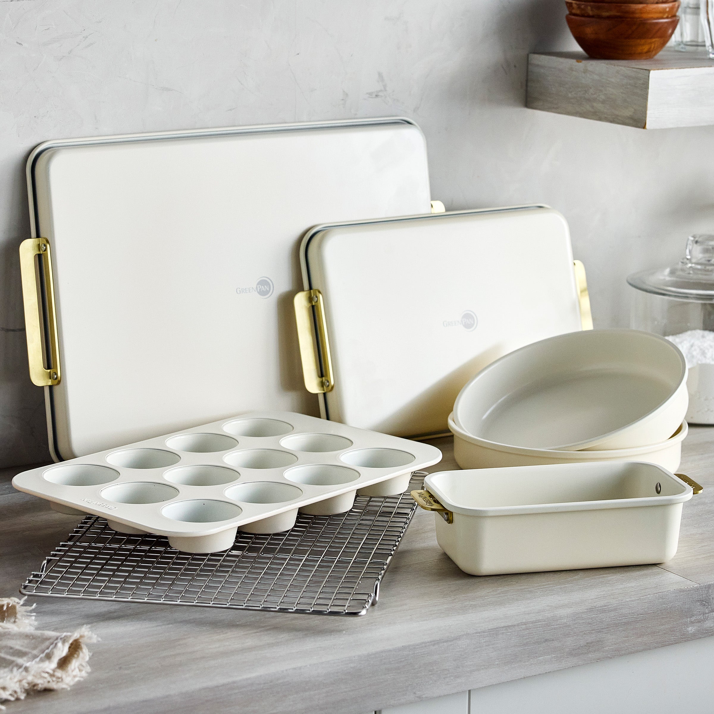 GreenPan Reserve Pro 20-Piece Cookware & Bakeware Set | Cream