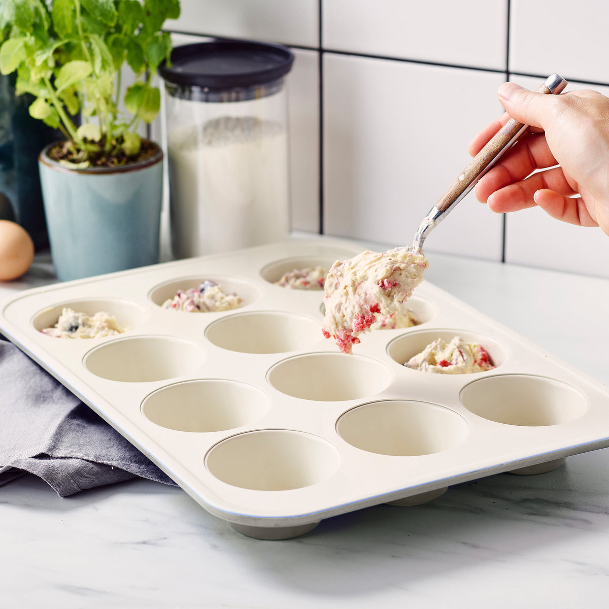 GreenLife Ceramic Nonstick Muffin Pan — Taupe