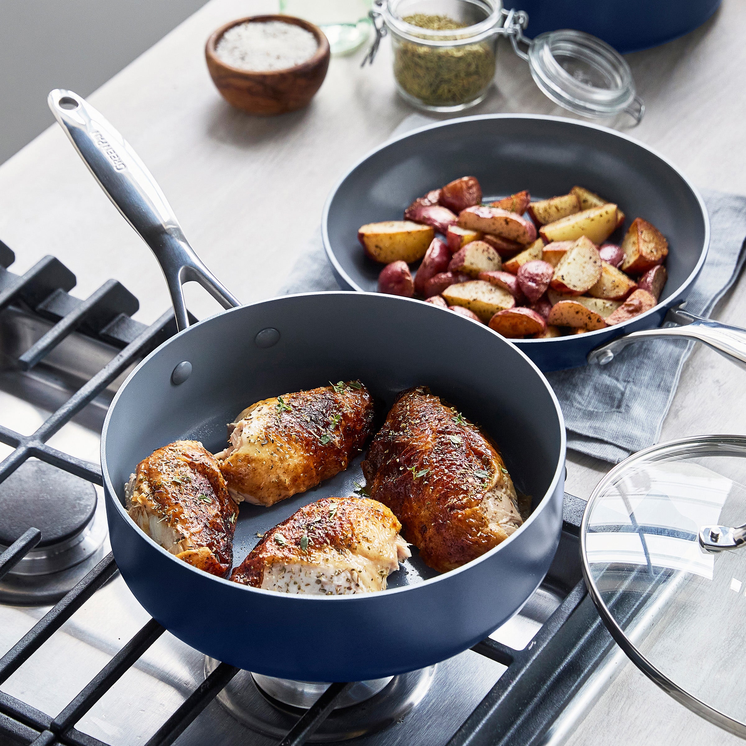 GreenPan Valencia Pro Ceramic Nonstick 11-Piece Cookware Set | Twilight