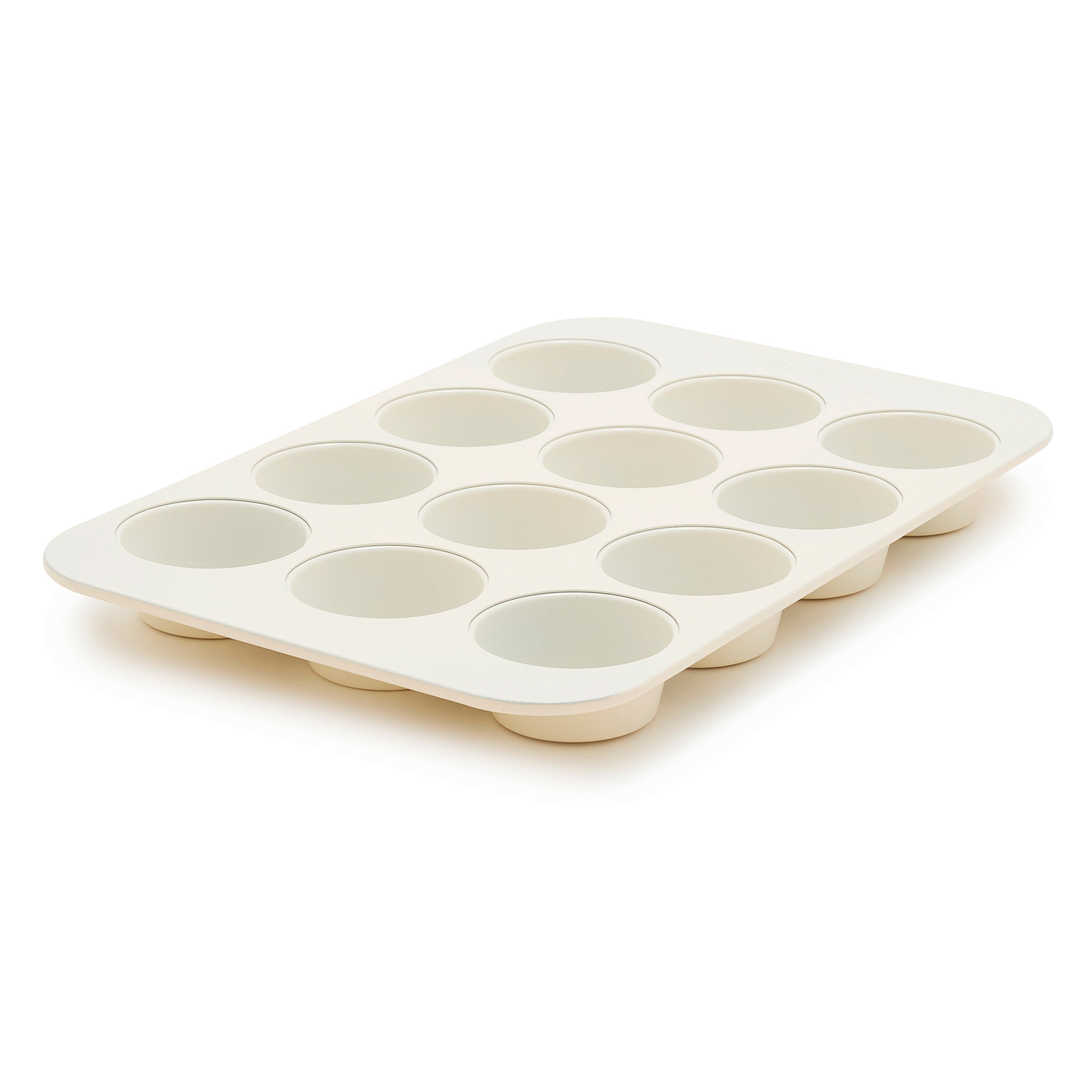 GreenPan Reserve Bakeware 12-Cup Muffin Pan, Cream