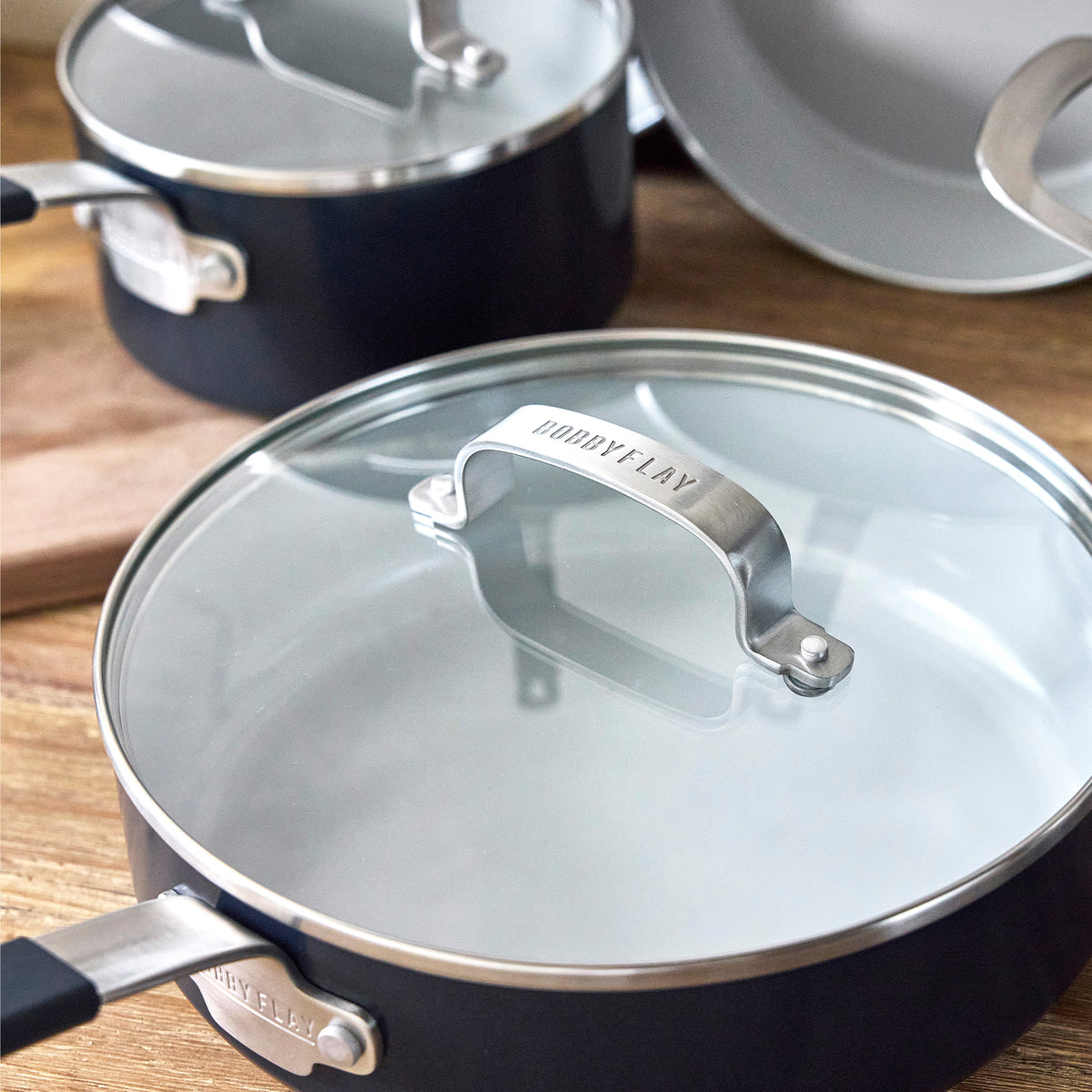 GreenPan Bobby Flay Ultimate Cookware Set with Bobby at Home Cookbook – Oxford Blue