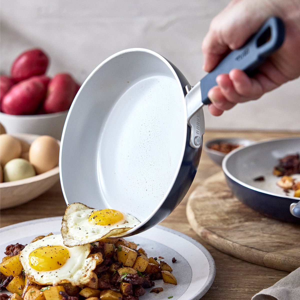 GreenPan Bobby Flay Ultimate Cookware Set with Bobby at Home Cookbook – Oxford Blue