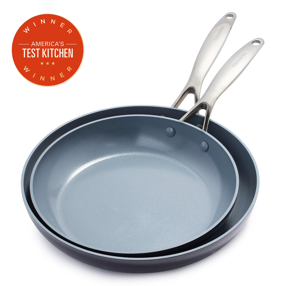 GreenPan Valencia Pro Ceramic Nonstick 10" and 12" Frypan Set