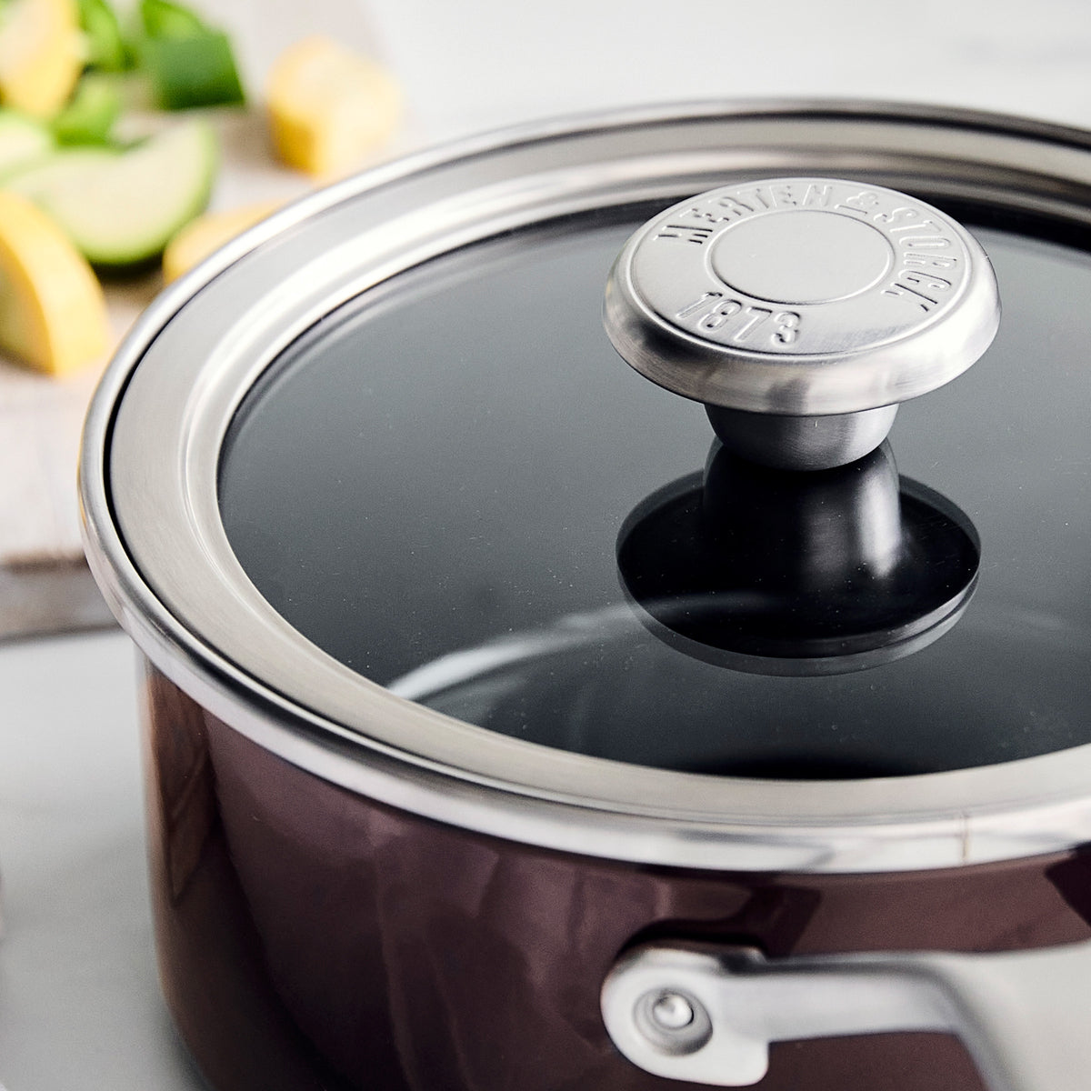 Merten & Storck Steel Core Enameled 2-Quart Saucepan with Lid – Chocolate Truffle