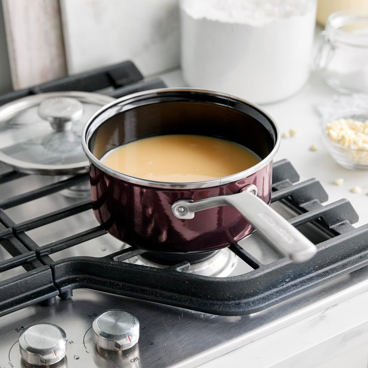 Merten & Storck Steel Core Enameled 2-Quart Saucepan with Lid – Chocolate Truffle