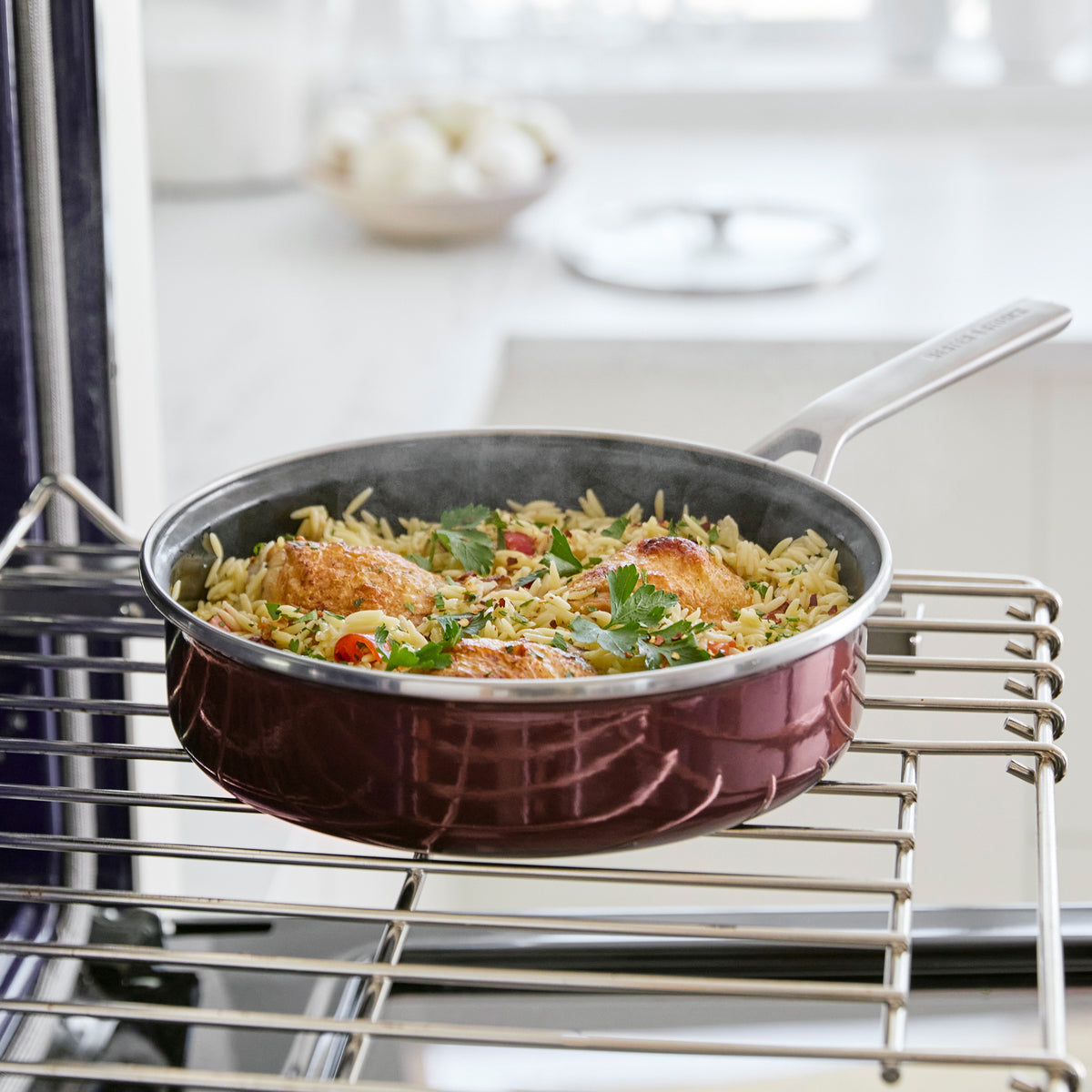 Merten & Storck Steel Core Enameled 2-Quart Sauté Pan with Lid – Chocolate Truffle