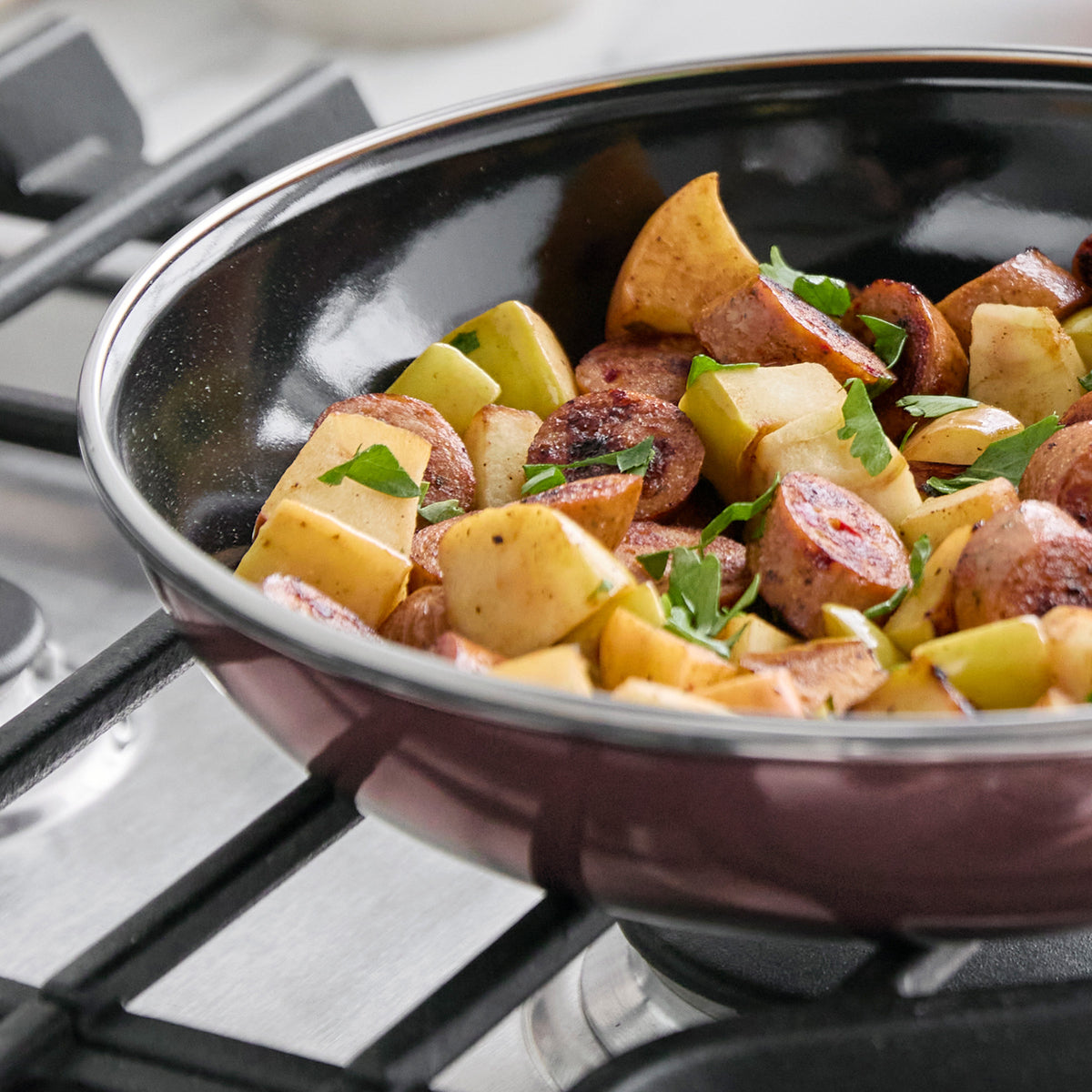 Merten & Storck Steel Core Enameled 9.5" Frypan – Chocolate Truffle