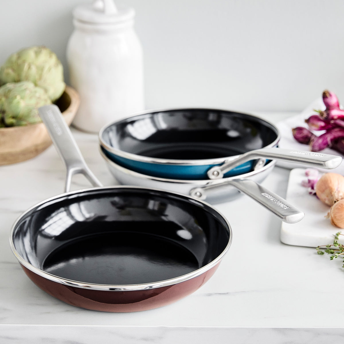 Merten & Storck Steel Core Enameled 9.5" Frypan – Chocolate Truffle