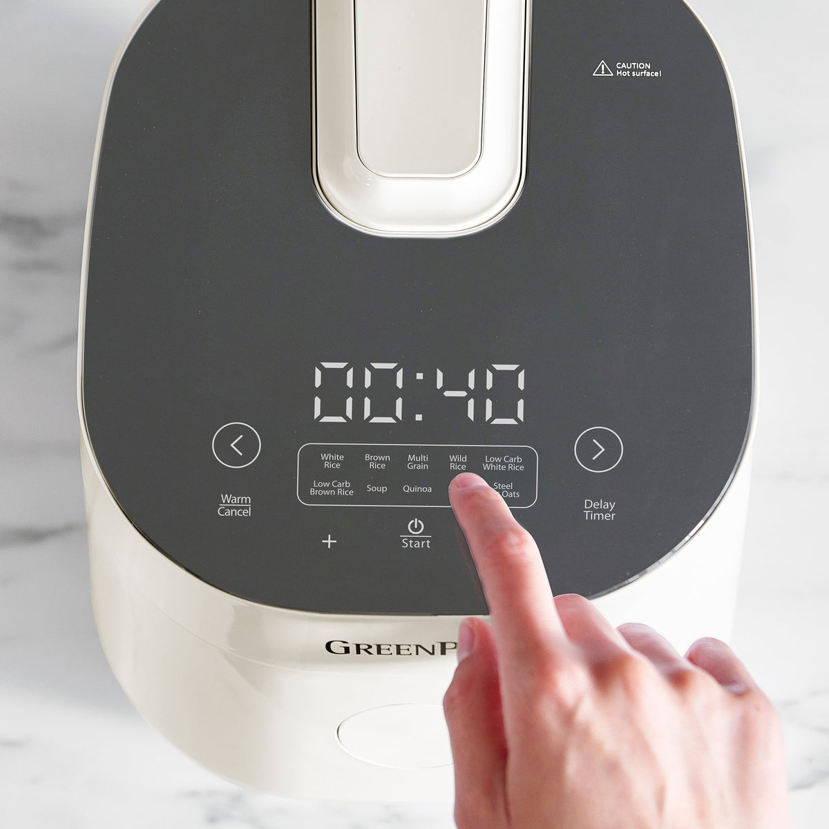 Bistro 8-Cup Carb-Reducing Rice Cooker in Cloud Cream