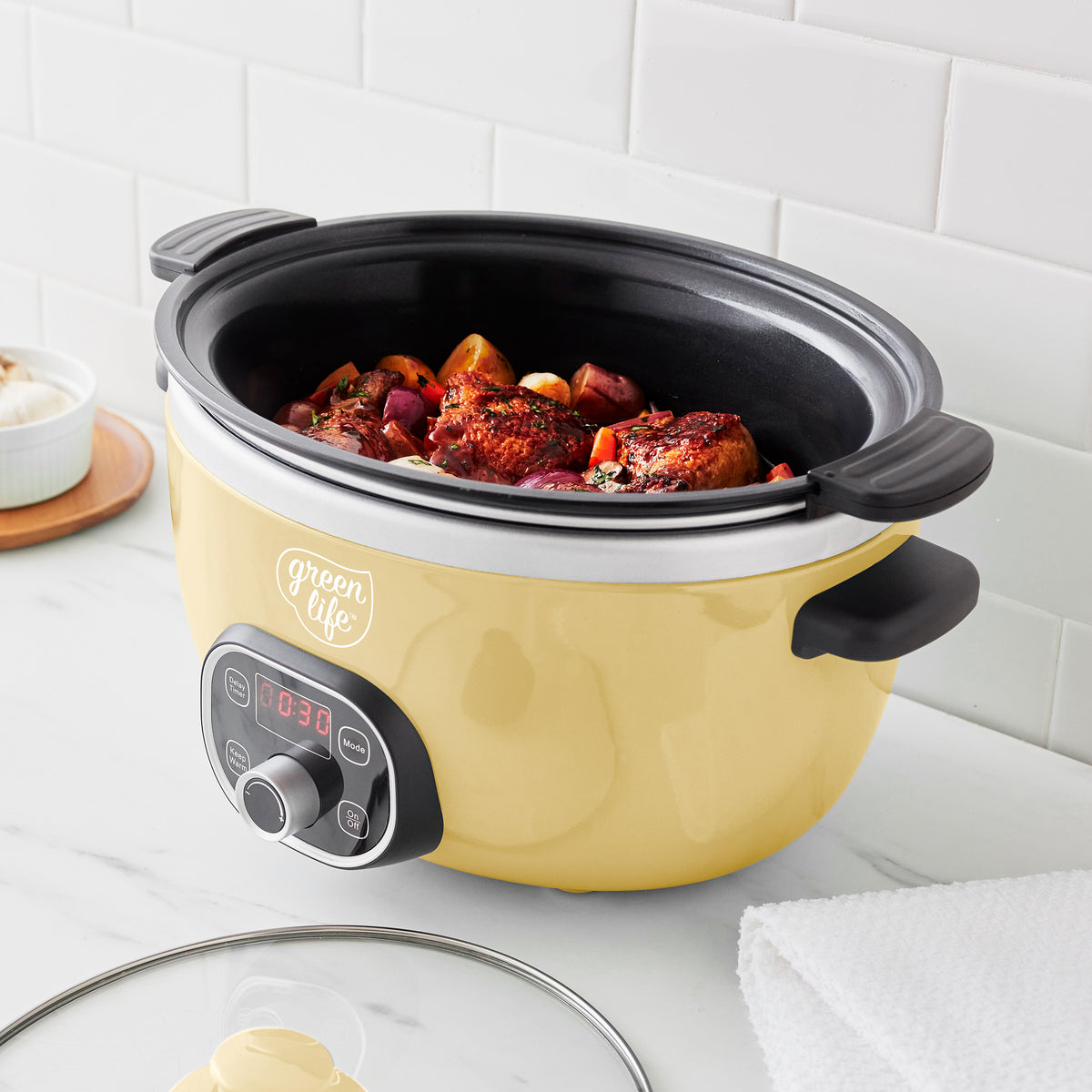 GreenPan Healthy 6-Quart Slow Cooker in Butter