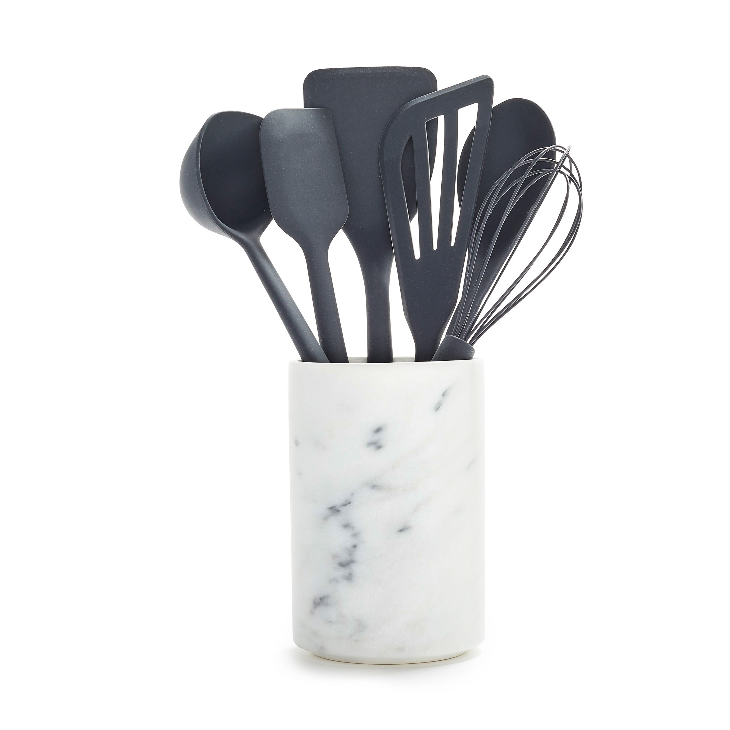 GreenPan Platinum Silicone 7-Piece Utensil and Crock Set – Gray