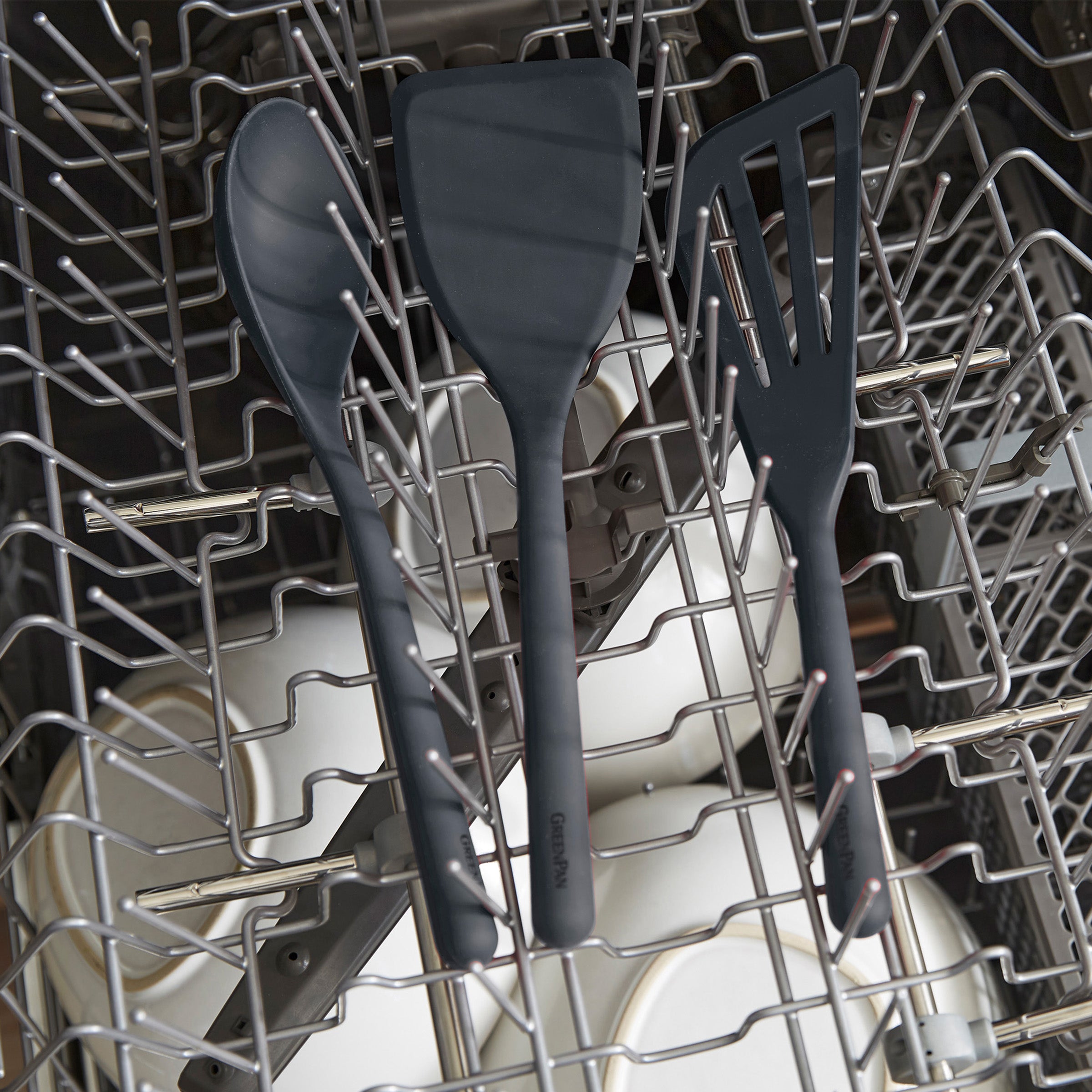 GreenPan Platinum Silicone 7-Piece Utensil and Crock Set – Gray