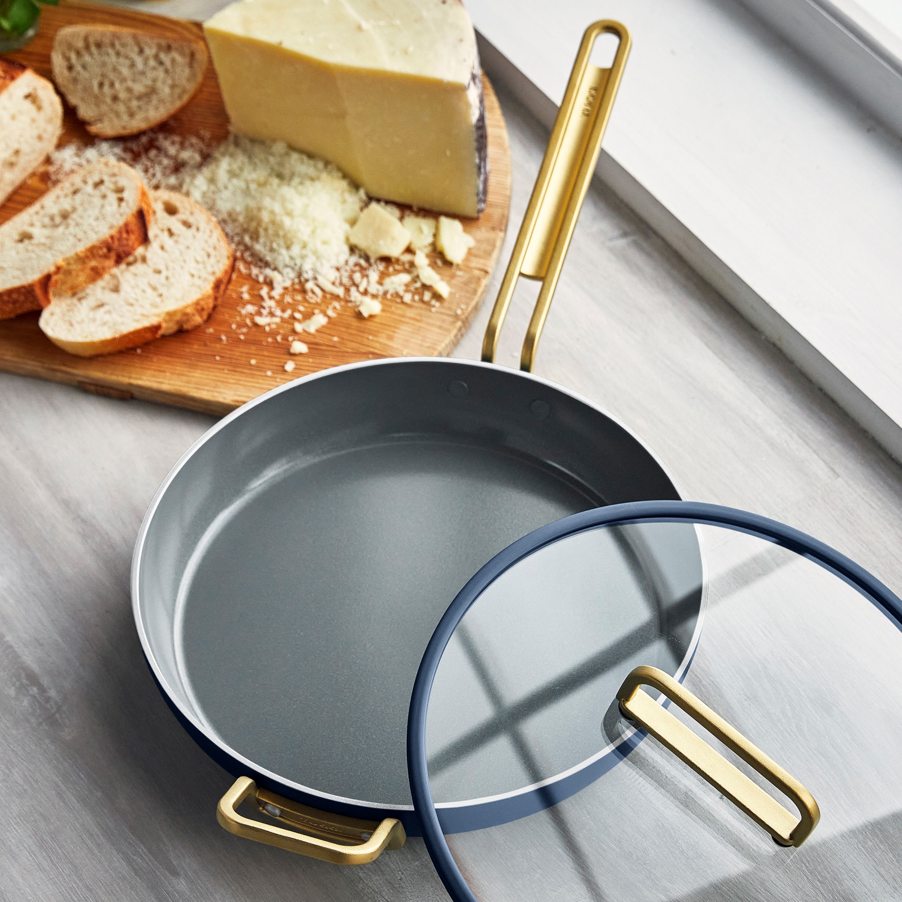 GreenPan Stanley Tucci™ Ceramic Nonstick 4-Piece Frypan Set, 8", 10", 12" Frying Pans, Marino Blue