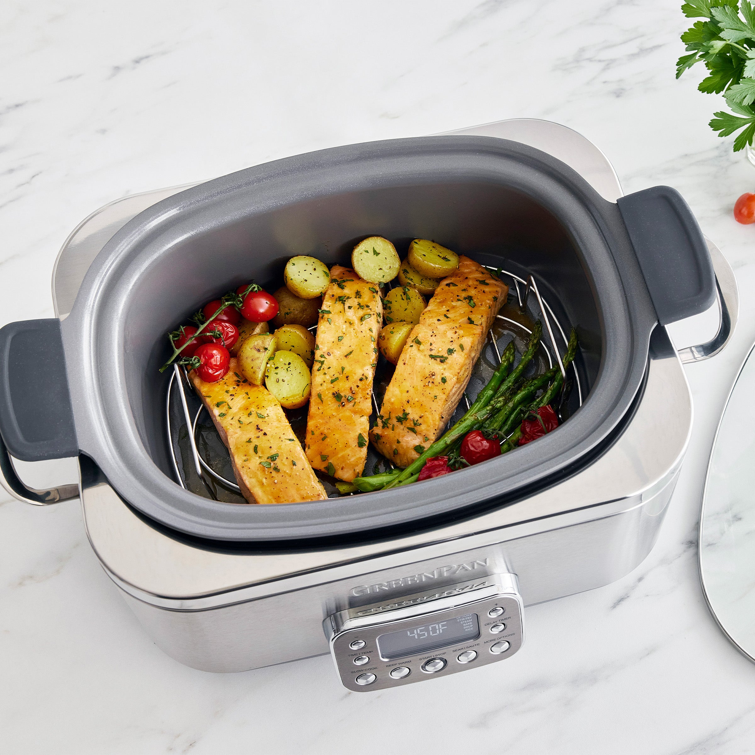GreenPan Elite 14-in-1 6-Quart Slow Cooker | Premiere Stainless Steel