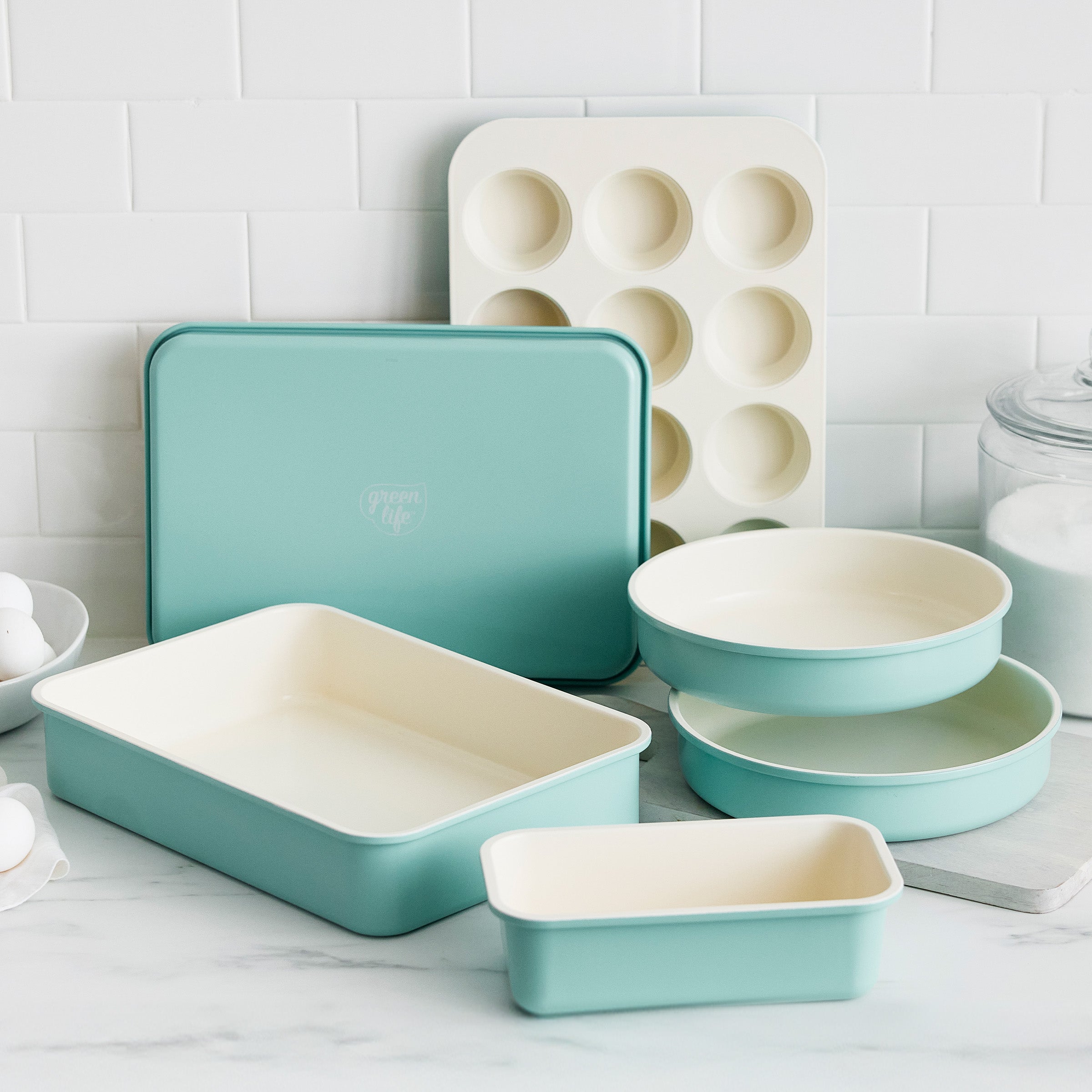 GreenLife Ceramic Nonstick 6-Piece Bakeware Set - Turquoise