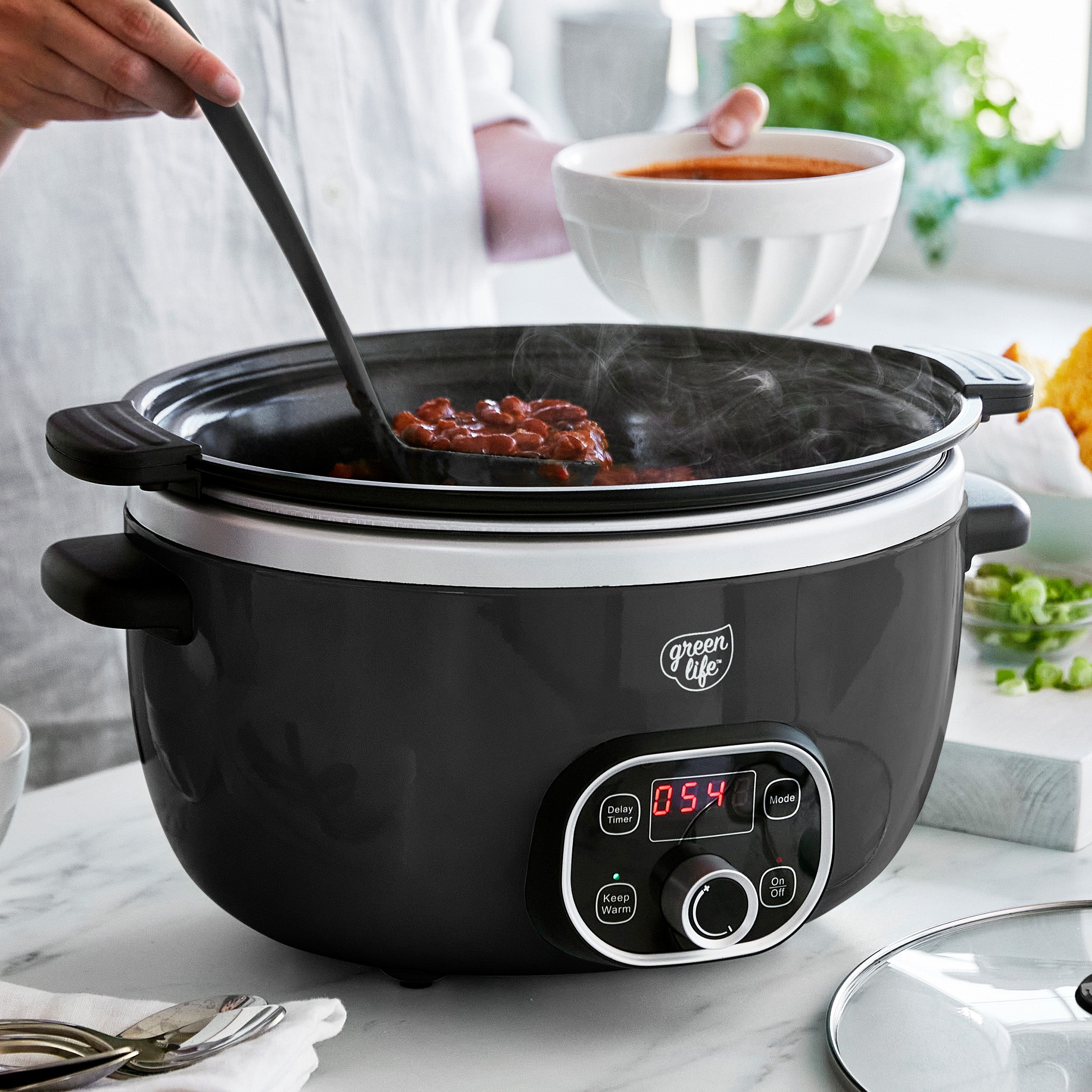 GreenLife Healthy 8-Quart Slow Cooker, Black