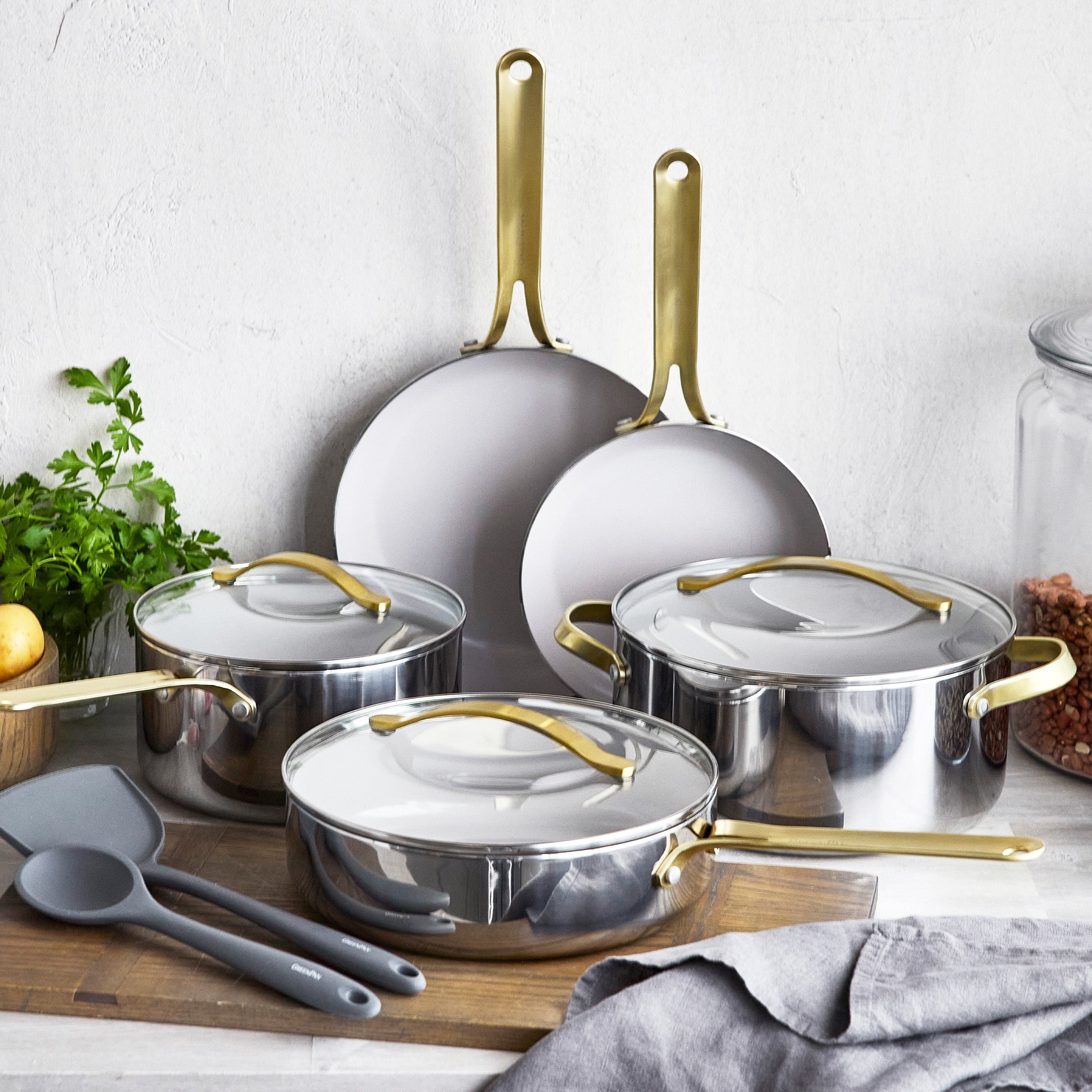GreenPan Nova Gallery Stainless Steel 10-Piece Cookware Set