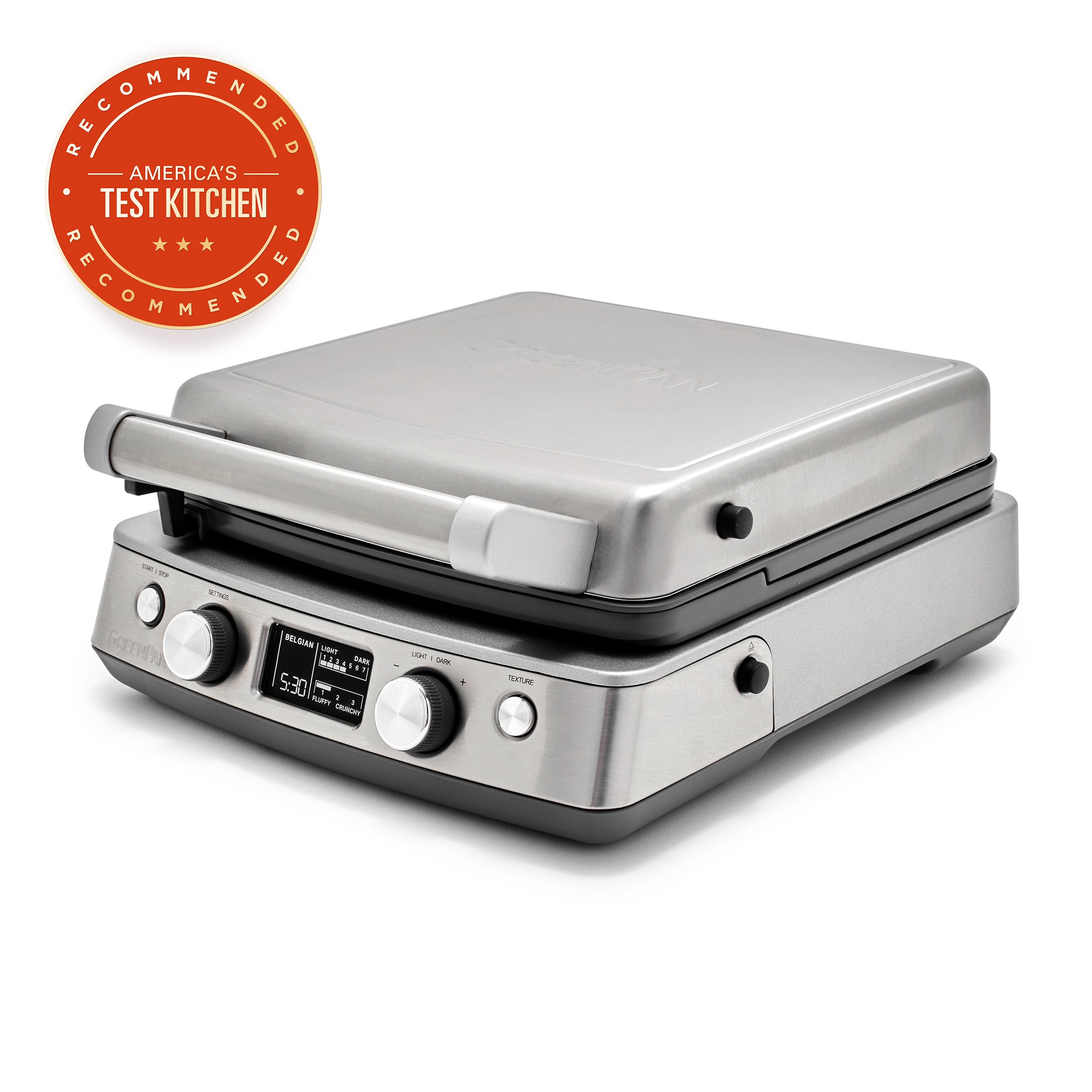 GreenPan Elite Ceramic Nonstick 4-Square Waffle Maker
