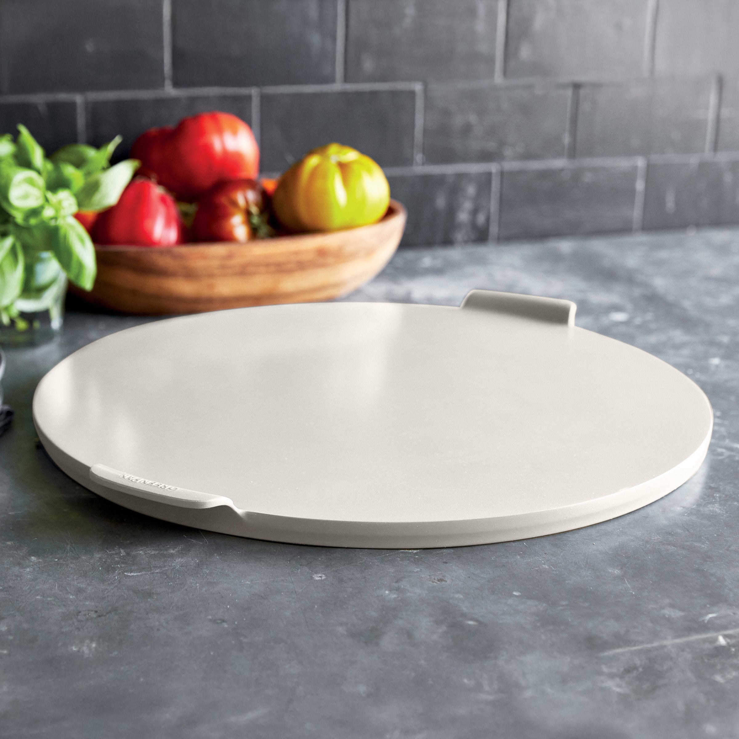 GreenPan Premiere Ovenware 16.5-Inch Round Pizza Baker | Taupe