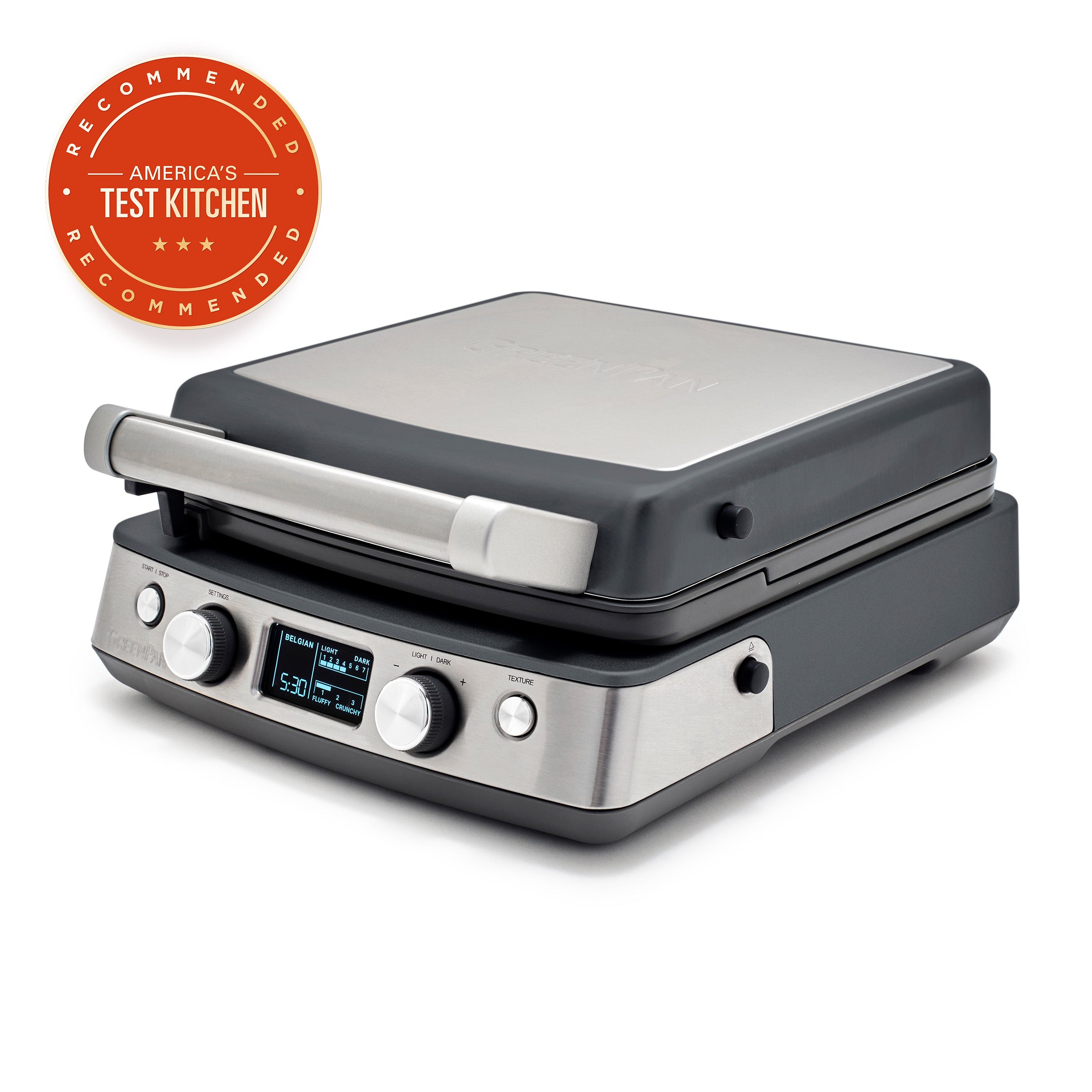 Elite Ceramic Nonstick 4-Square Waffle Maker - Graphite