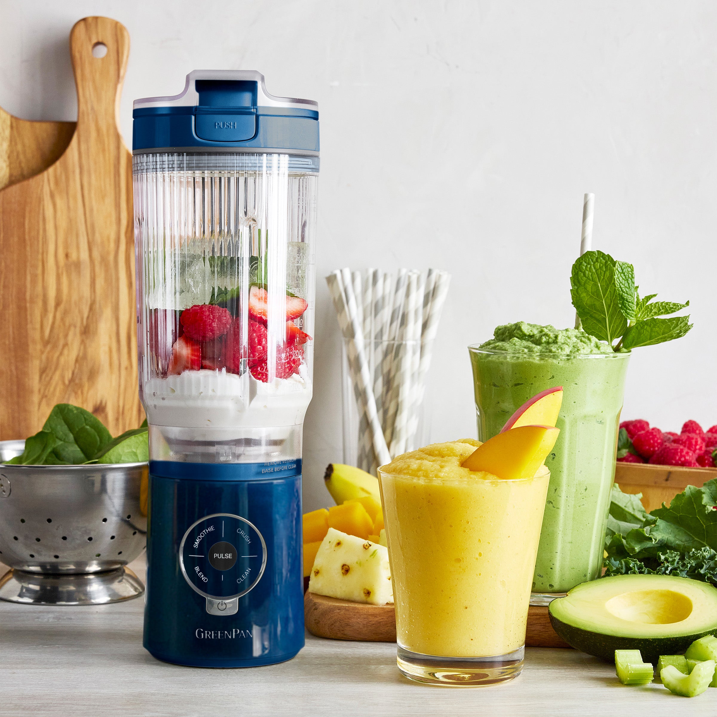 GreenPan Spin & Go Portable Blender – Blueberry