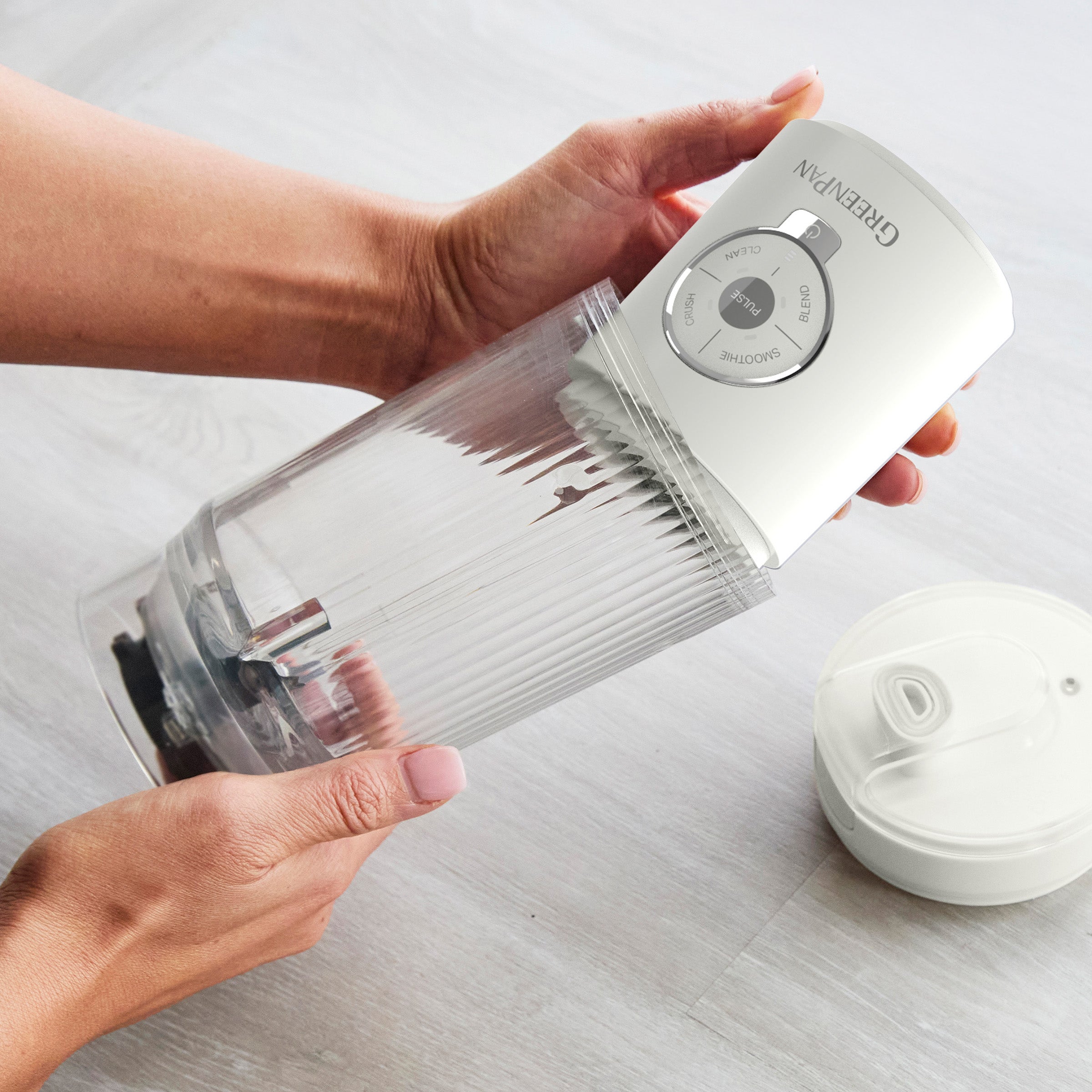 GreenPan Spin & Go Portable Blender – Cream