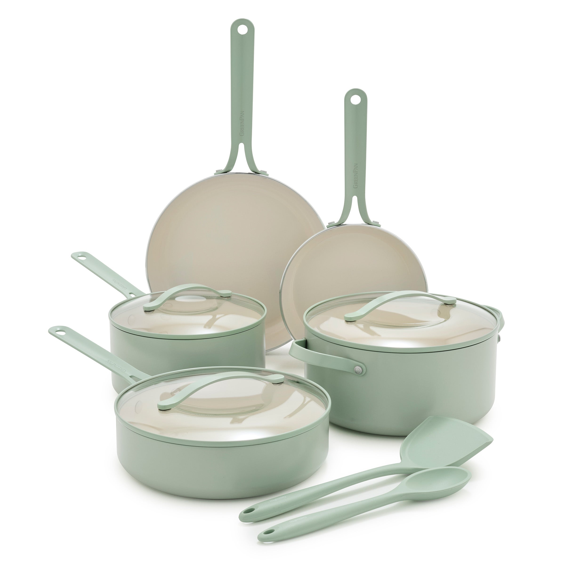 GreenPan Nova Gallery Ceramic Nonstick 10-Piece Cookware Set | Pistachio