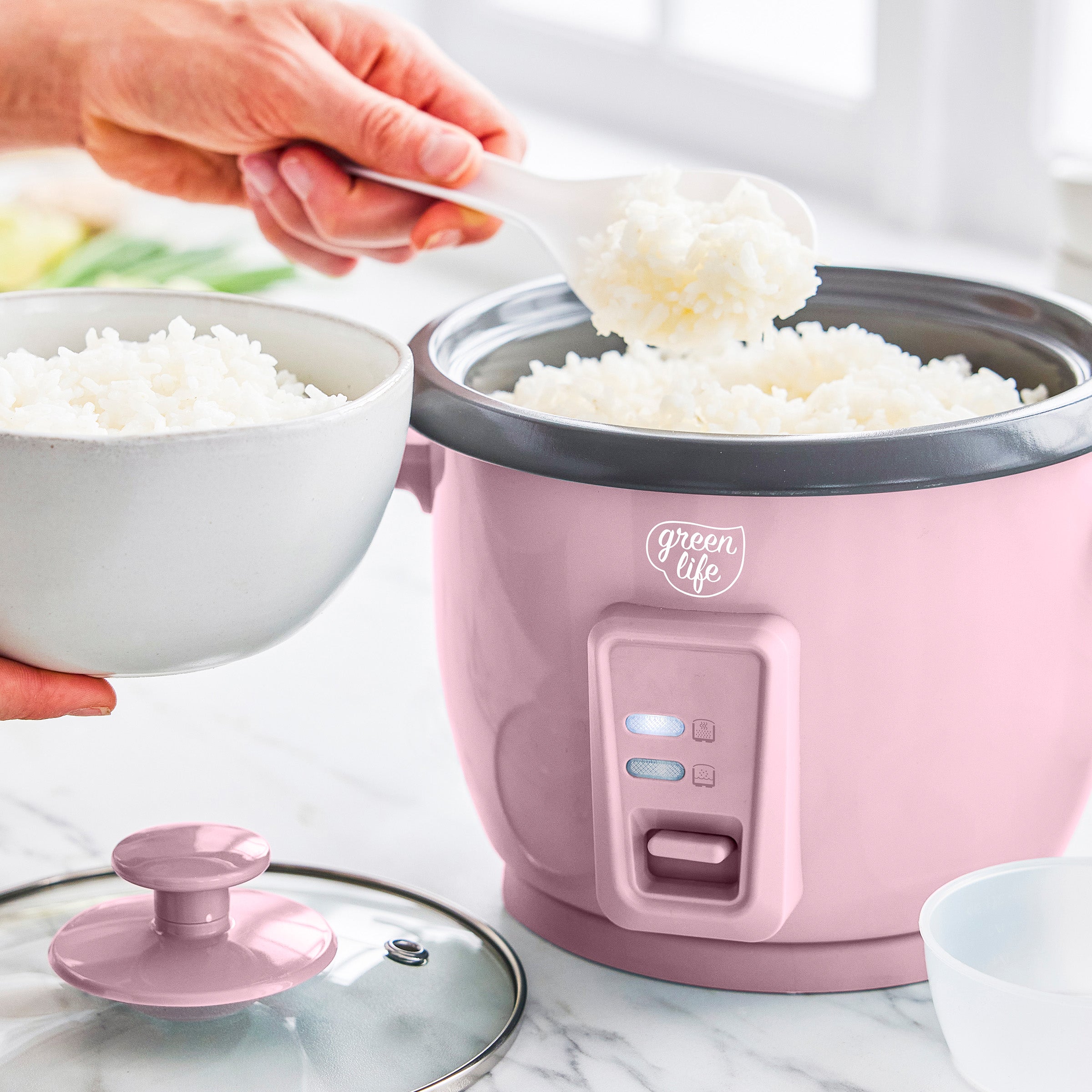 GreenLife 6-Cup Rice Cooker – Pink