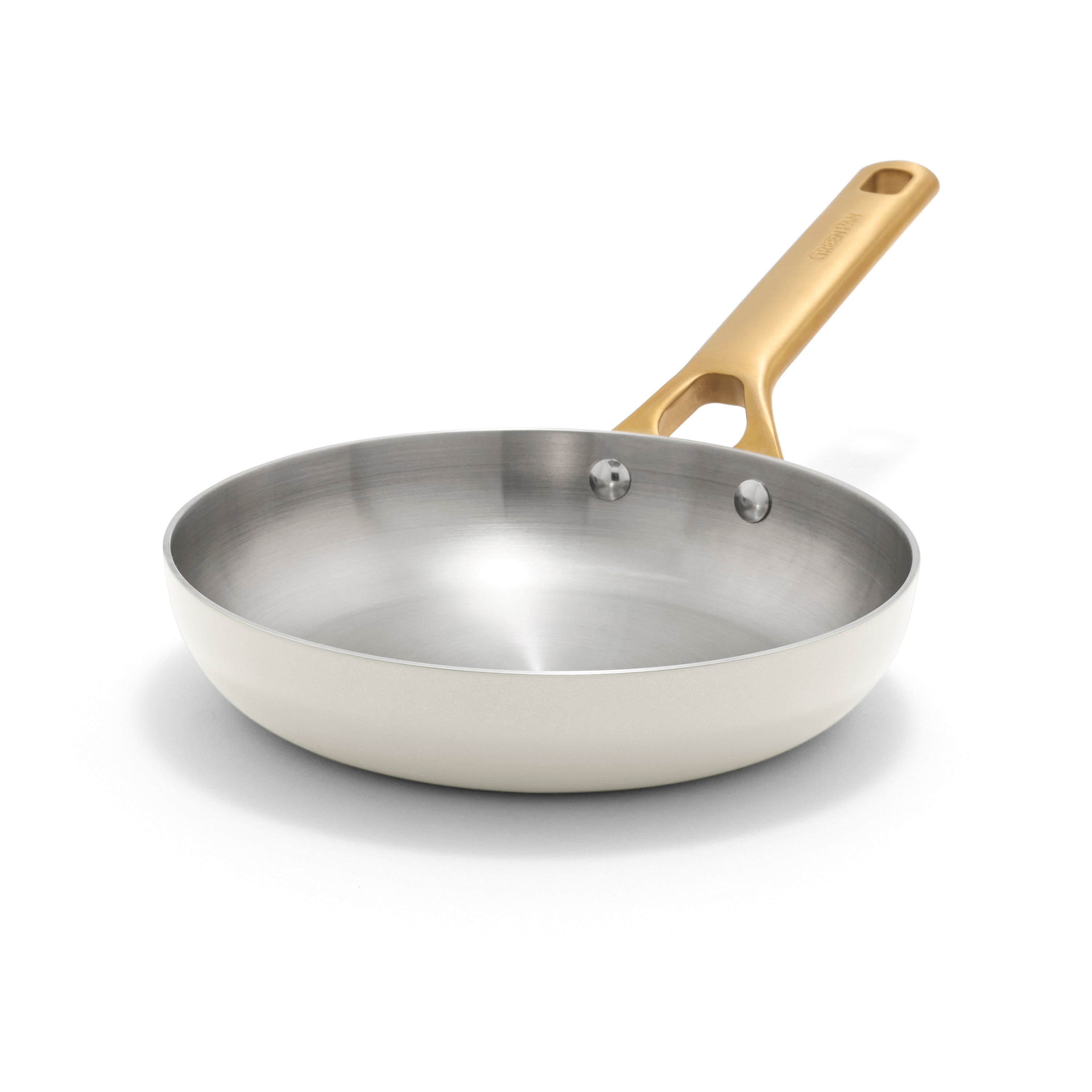 GreenPan Reserve Pro Uncoated Stainless Steel 8" Frypan, Cream