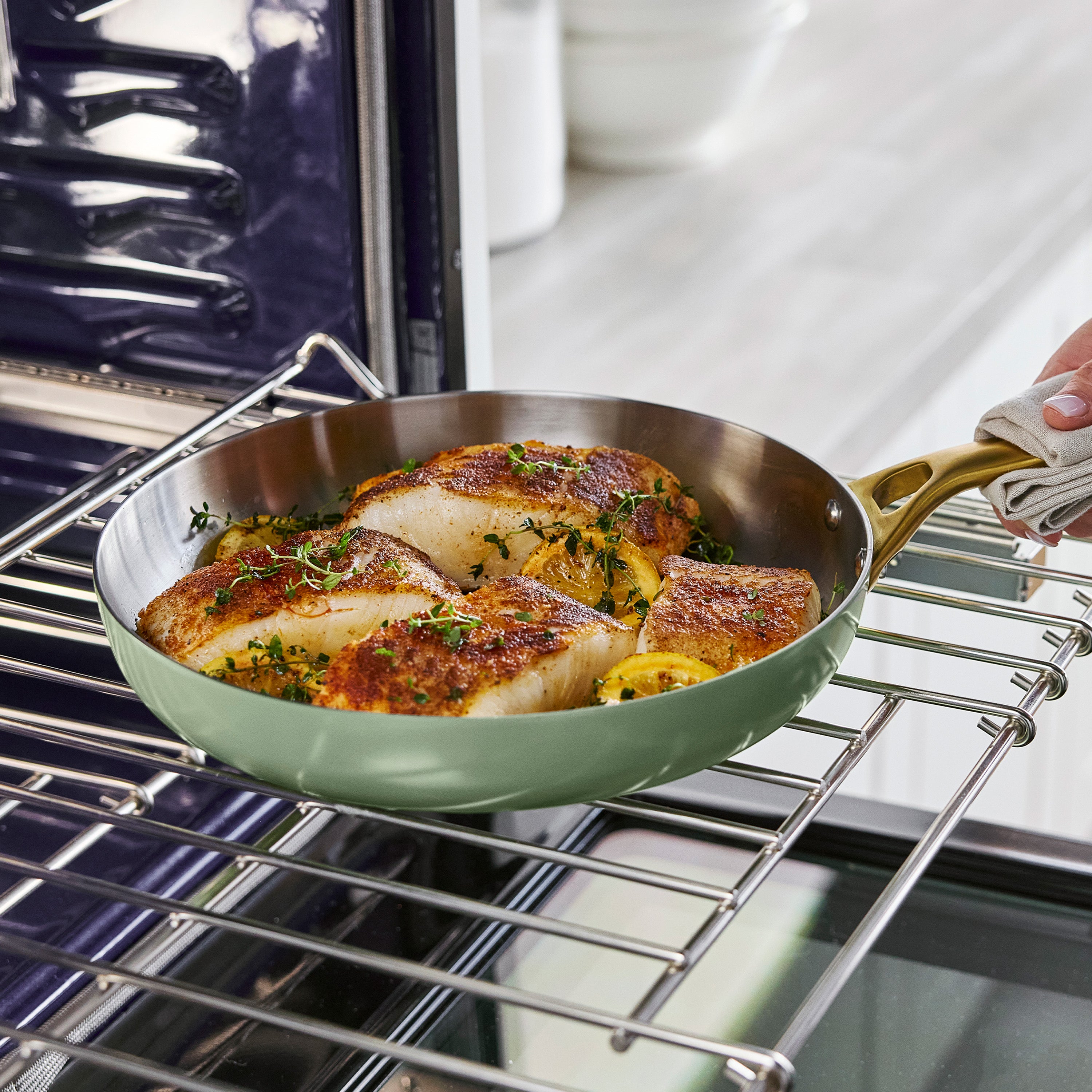 GreenPan Reserve Pro 8" Stainless Steel Frypan – Sage