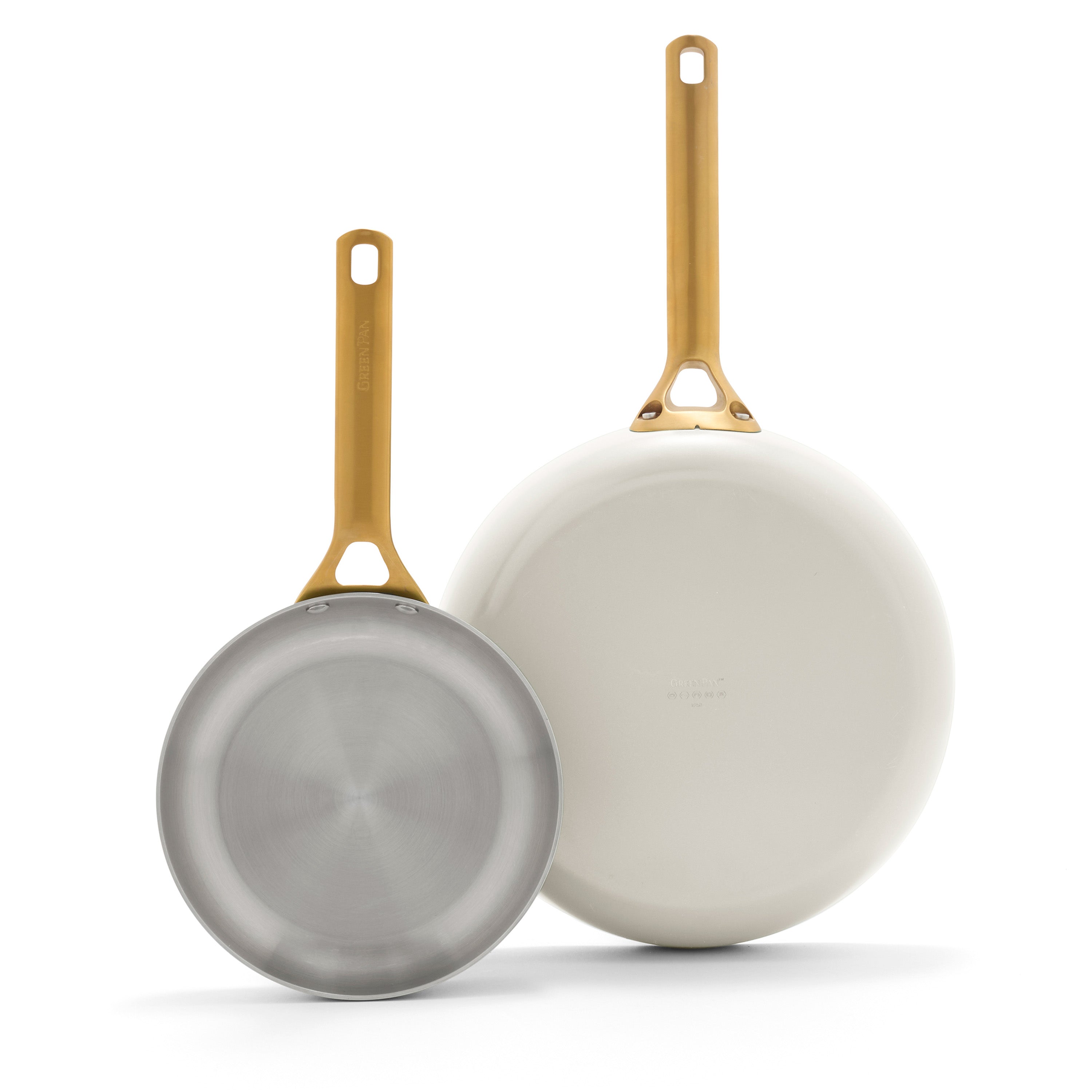GreenPan Reserve Pro 10" and 12" Stainless Steel Frypan Set – Cream