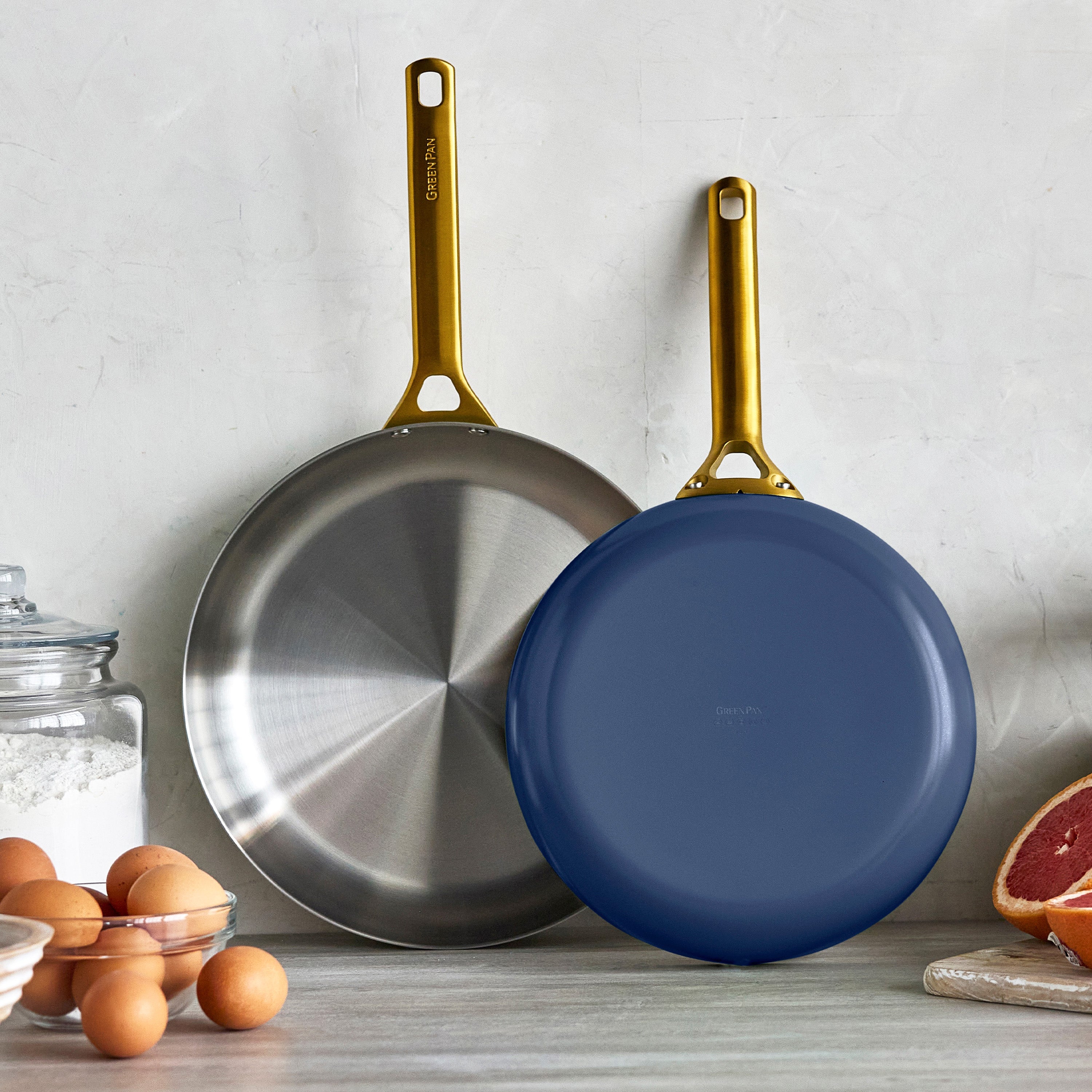 GreenPan Reserve Pro 10" and 12" Stainless Steel Frypan Set – Twilight