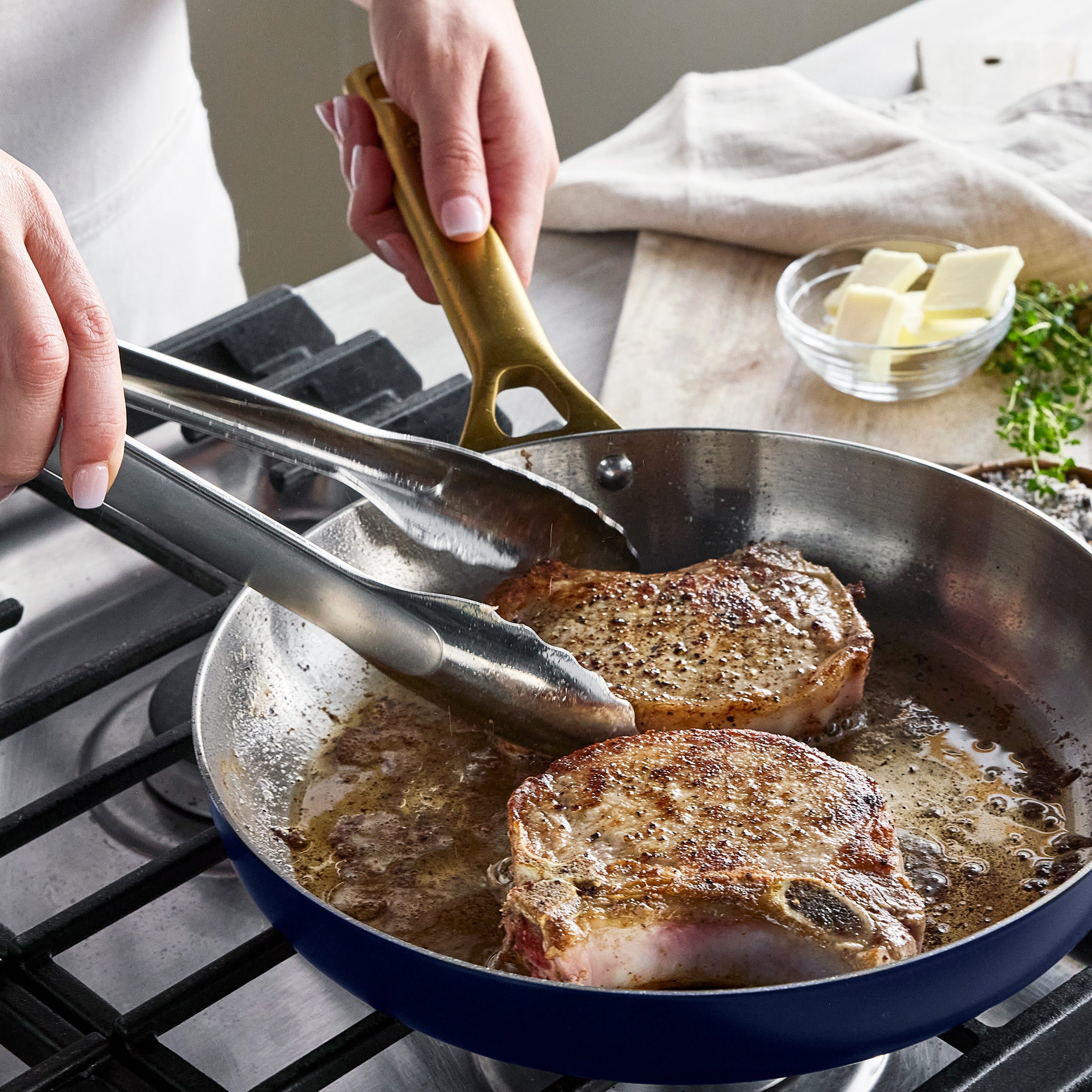GreenPan Reserve Pro 10" and 12" Stainless Steel Frypan Set – Twilight
