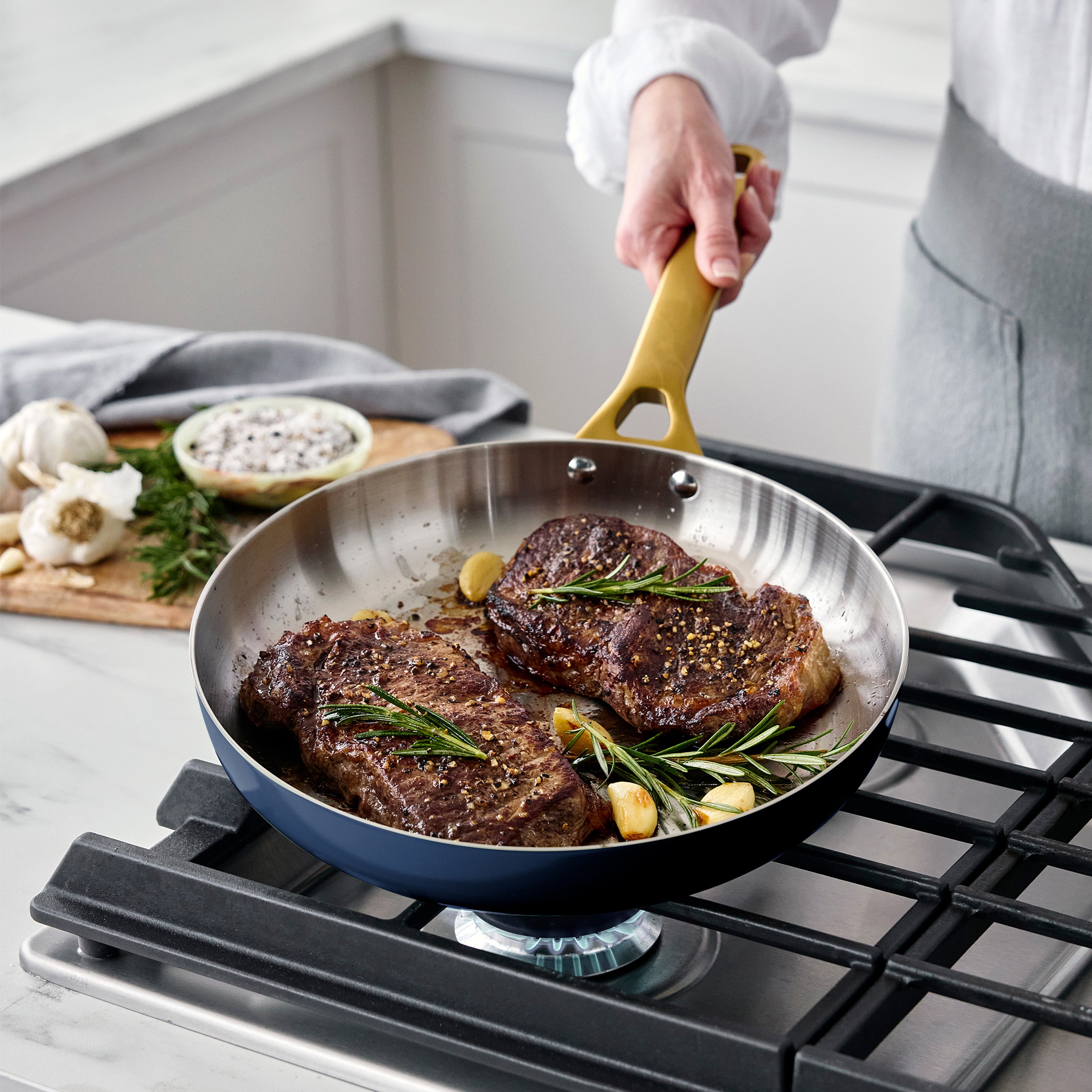 GreenPan Reserve Pro 12-Piece Stainless Steel Cookware Set – Twilight