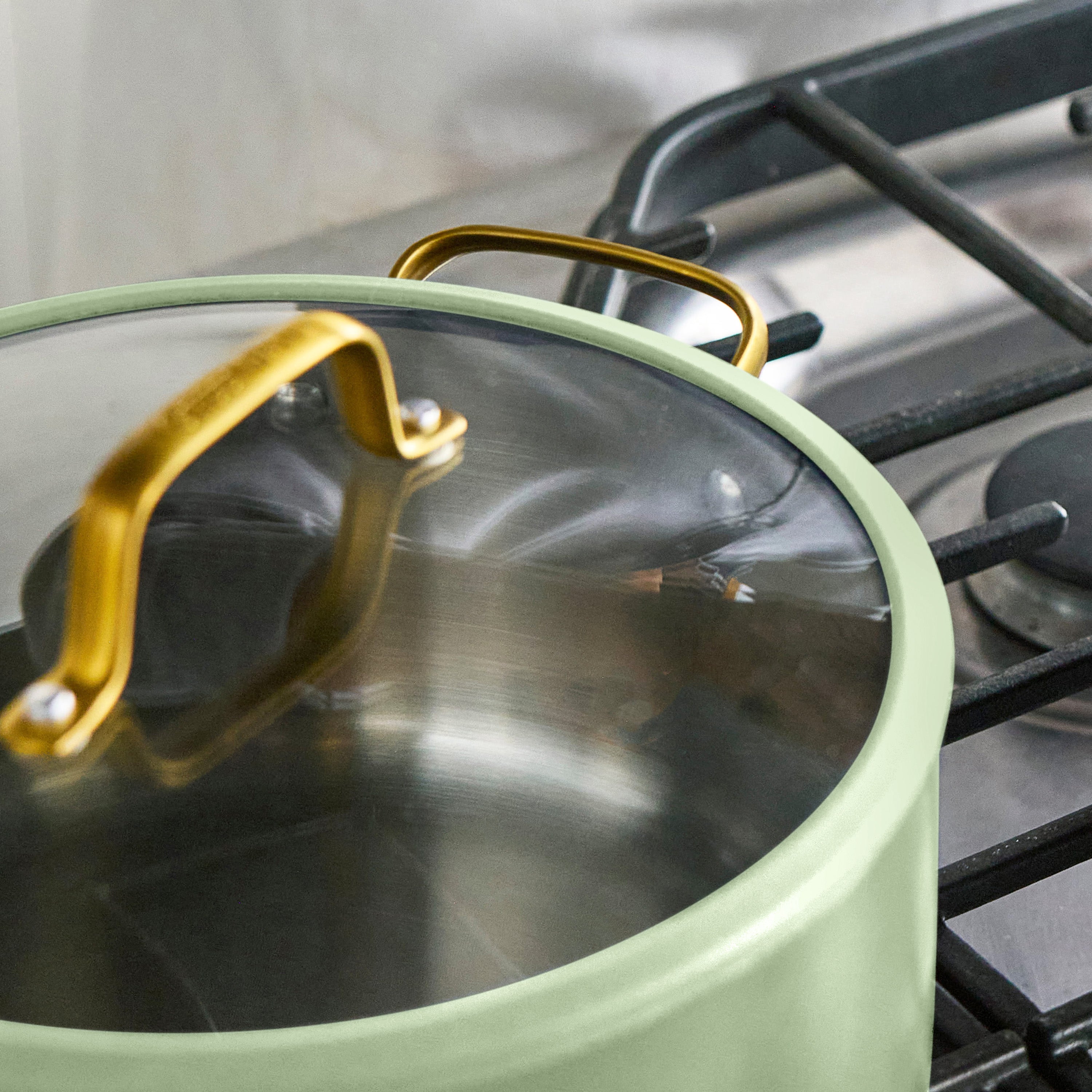 GreenPan Reserve Pro Uncoated Stainless Steel 12-Piece Cookware Set in Sage