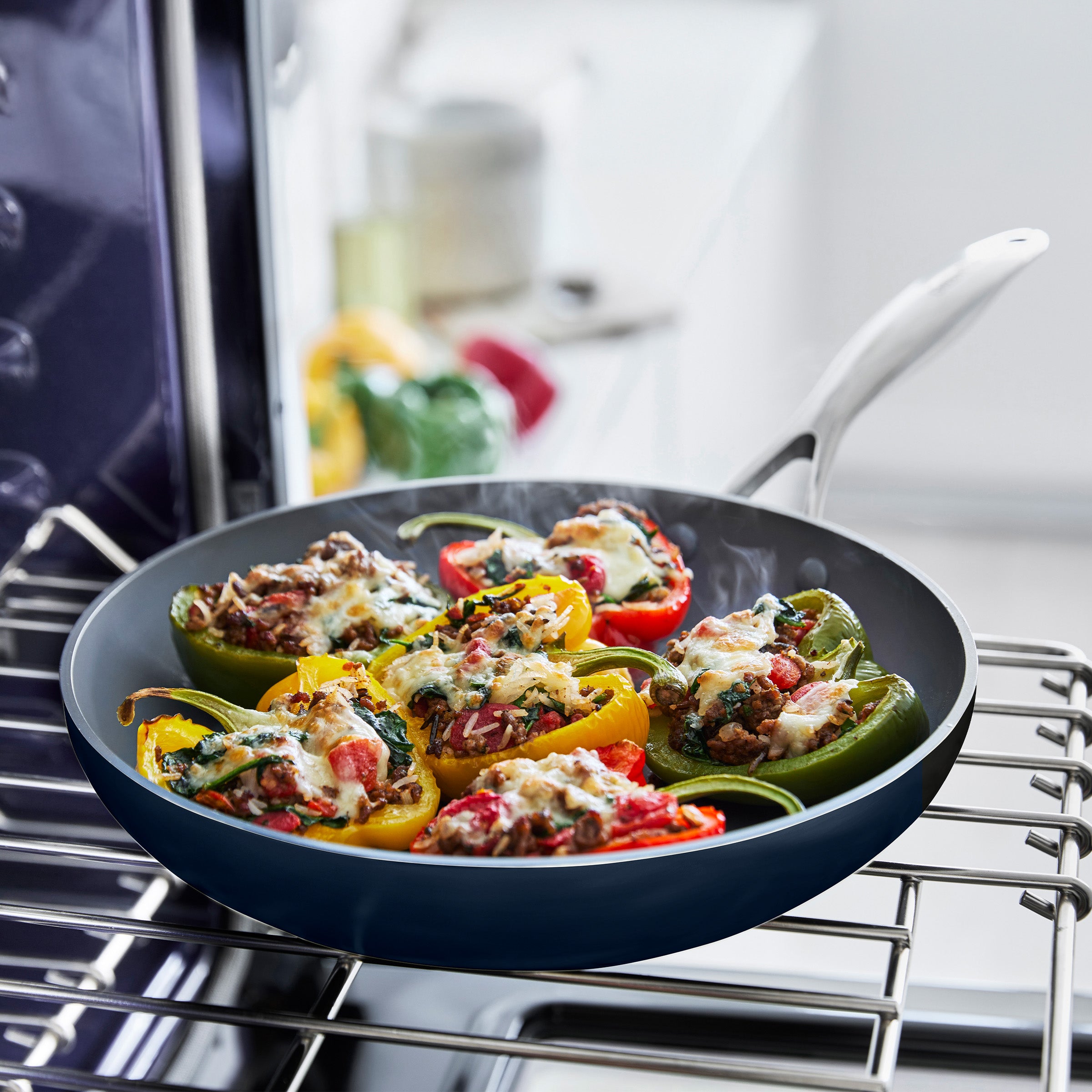 GreenPan Valencia Pro Ceramic Nonstick 9.5" and 11" Frypan Set, Twilight