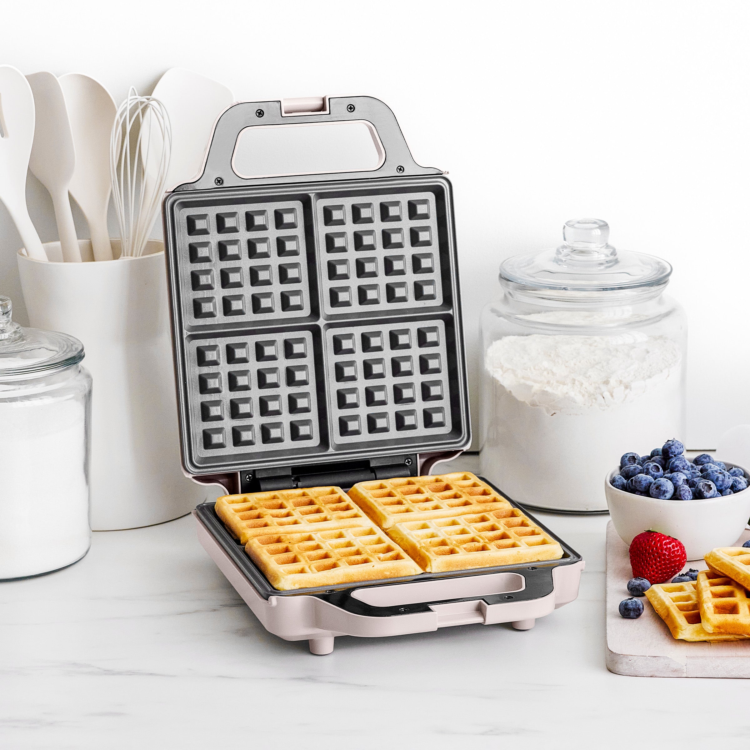GreenPan Advanced 4-Square Waffle Maker | Clay