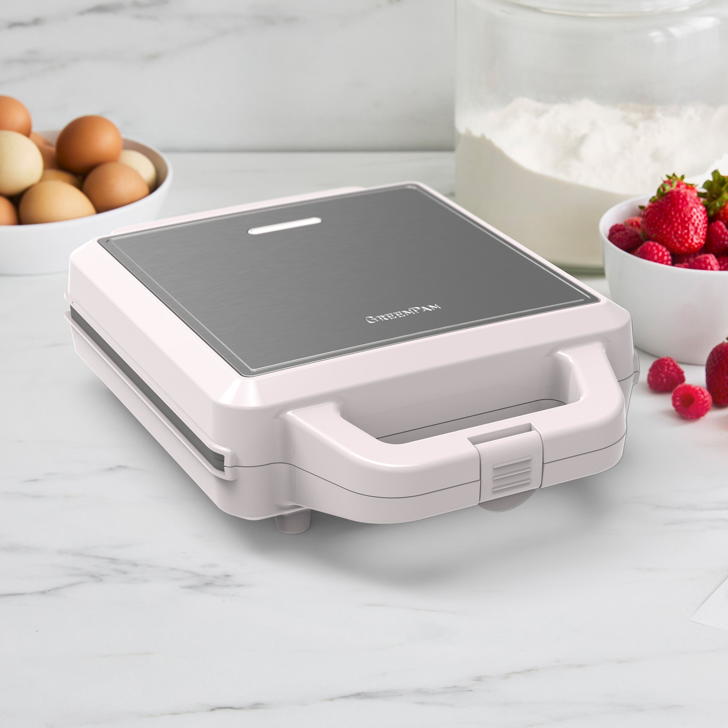GreenPan Advanced 4-Square Waffle Maker | Clay