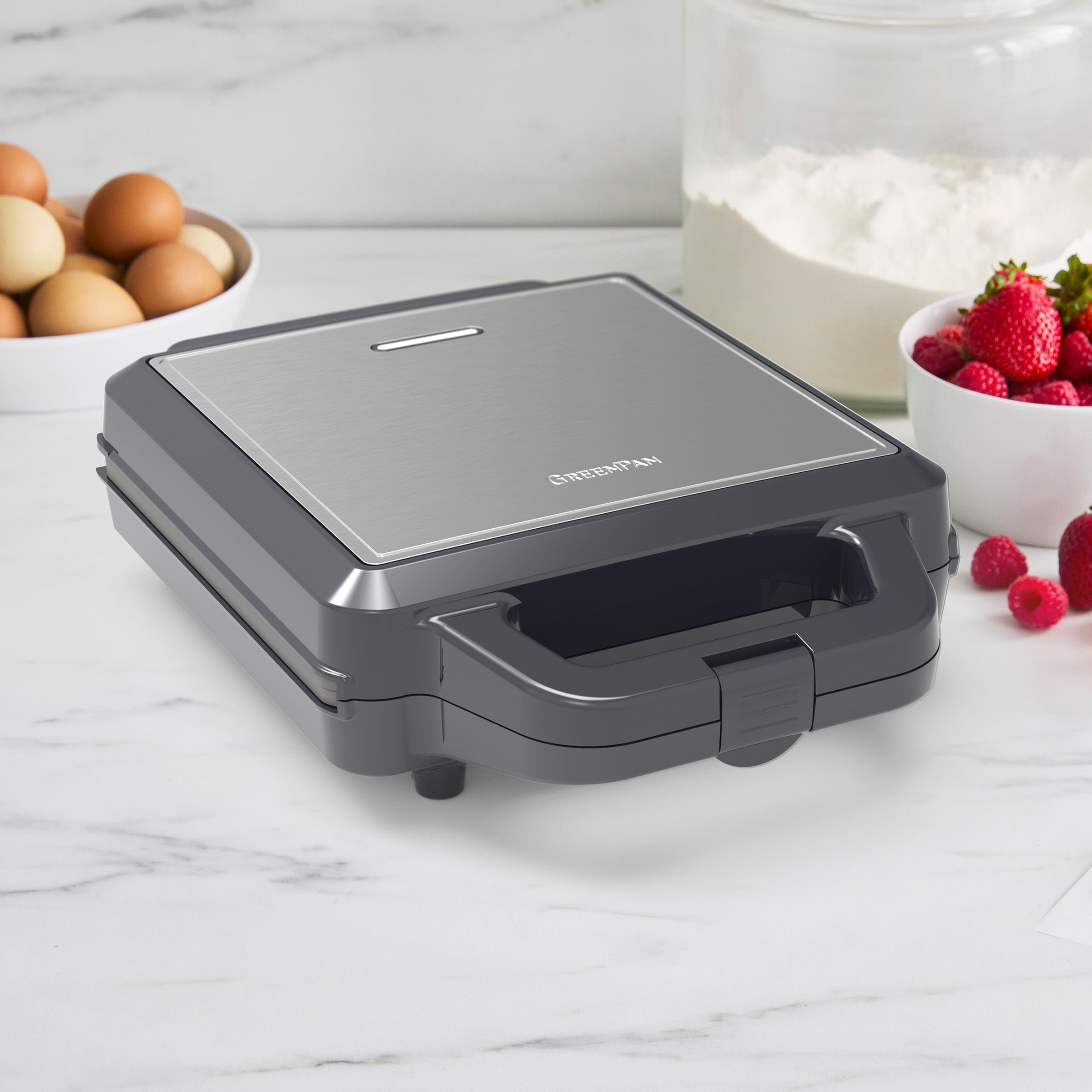GreenPan Advanced 4-Square Waffle Maker, Graphite