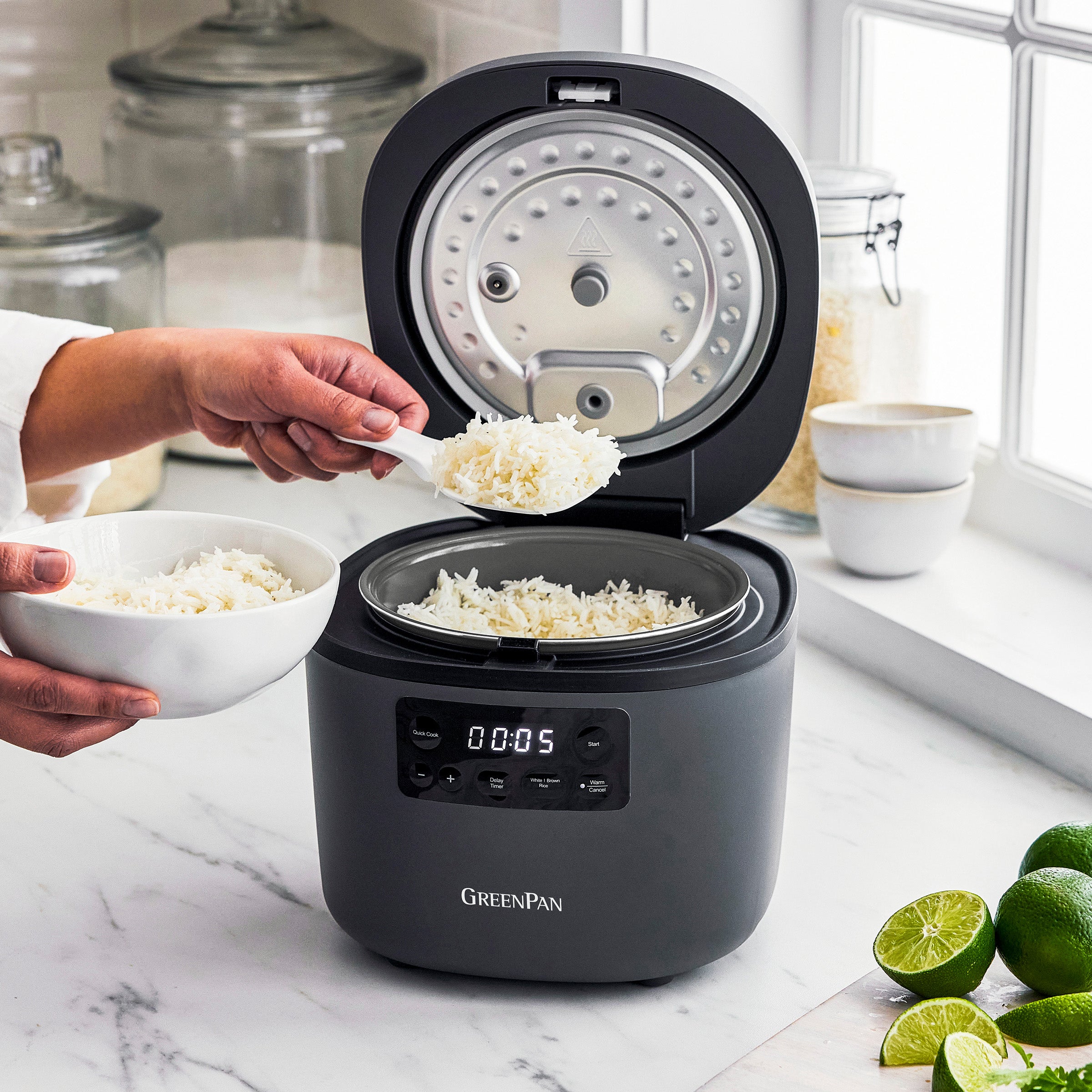 GreenPan Advanced 8-Cup Rice Cooker — Graphite