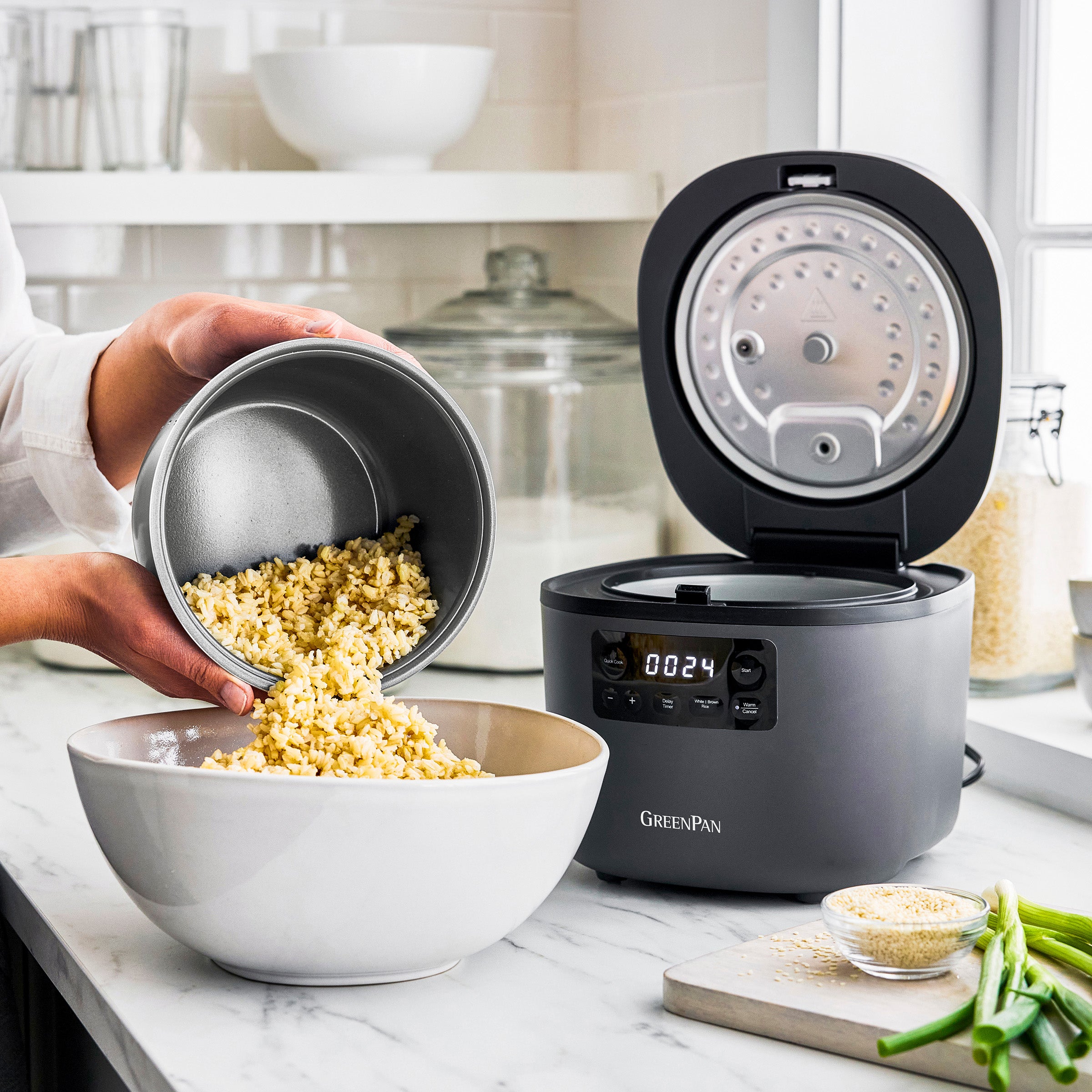 GreenPan Advanced 8-Cup Rice Cooker — Graphite